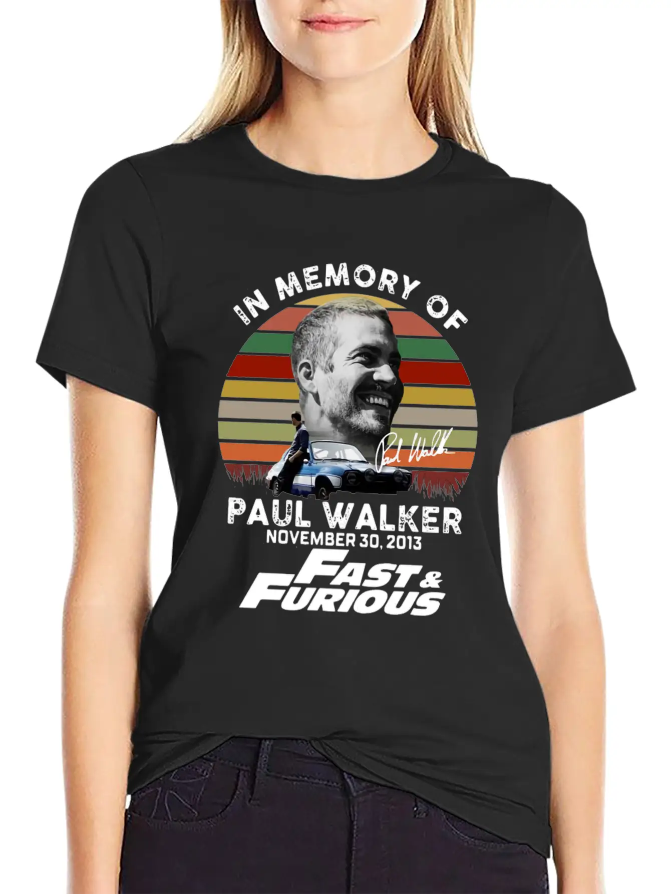 Vintage In Memory Of Paul Walker November 30 Stylish Everyday T-Shirt – Unisex Basic Cotton Tee