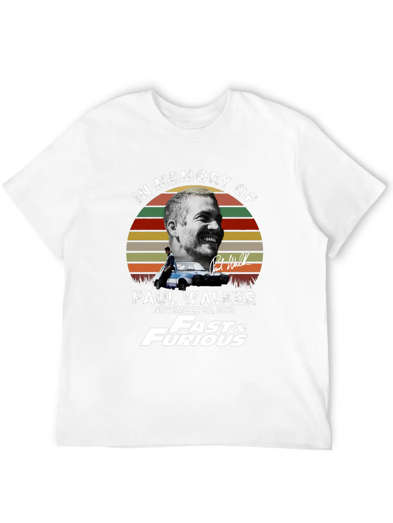 Vintage In Memory Of Paul Walker November 30 Stylish Everyday T-Shirt – Unisex Basic Cotton Tee