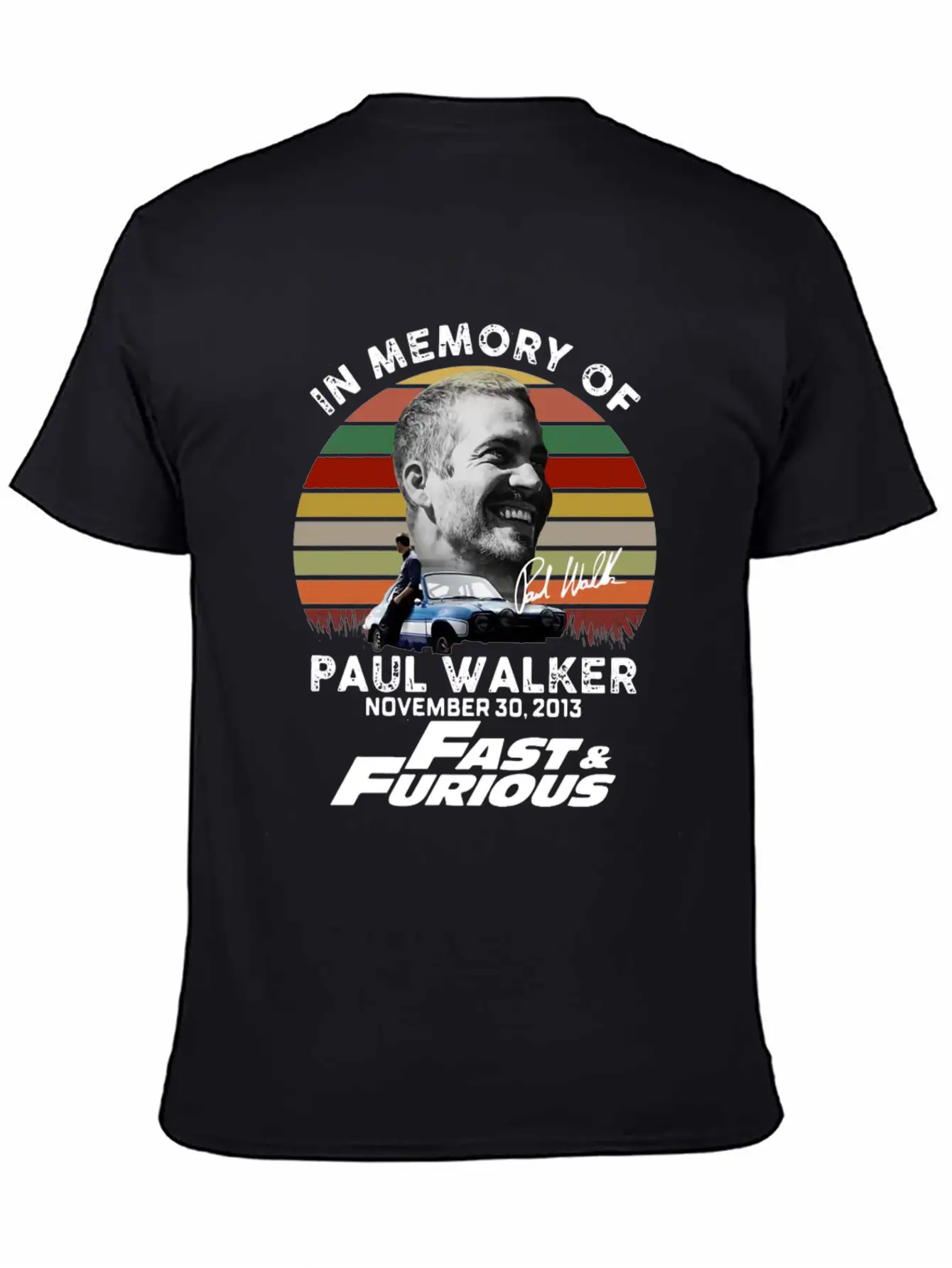 Vintage In Memory Of Paul Walker November 30 Stylish Everyday T-Shirt – Unisex Basic Cotton Tee