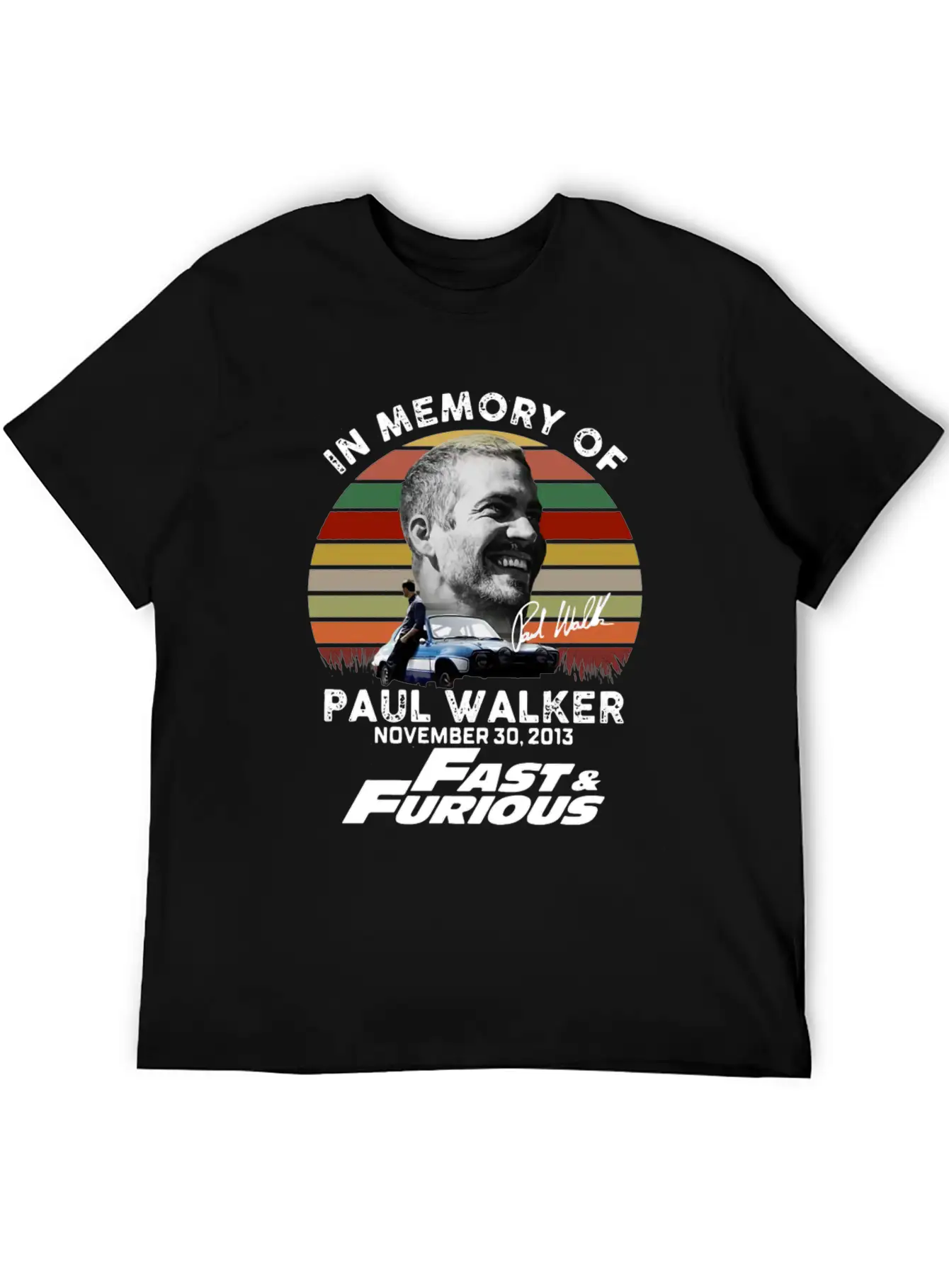 Vintage In Memory Of Paul Walker November 30 Stylish Everyday T-Shirt – Unisex Basic Cotton Tee