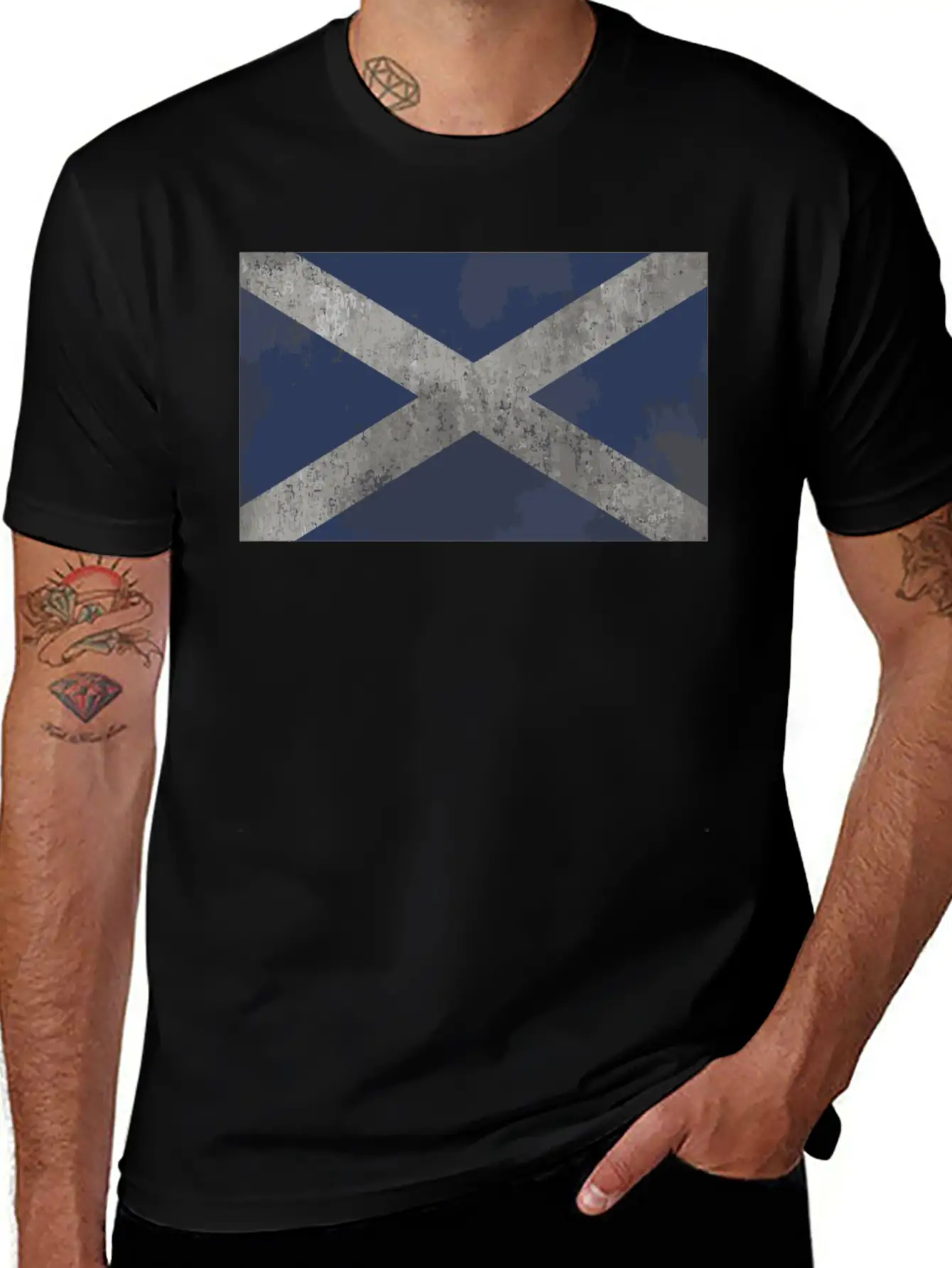 Vintage Scotland Flag Modern Fit Casual T-Shirt ��� Clean And Versatile Design
