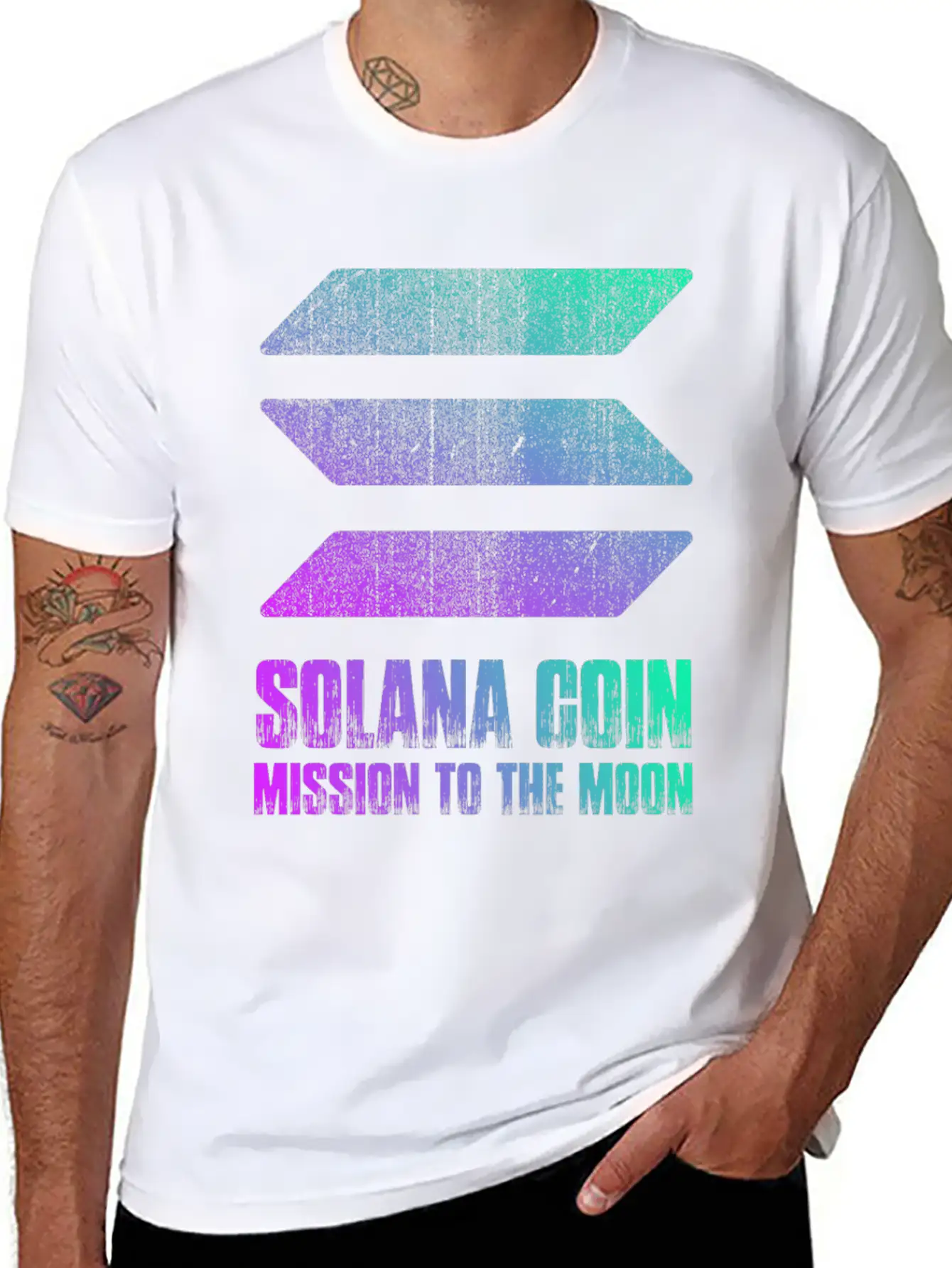 Vintage Solana Coin Mission To The Moon Crypto Soft Cotton Short Sleeve Tee – Unisex Wardrobe Staple