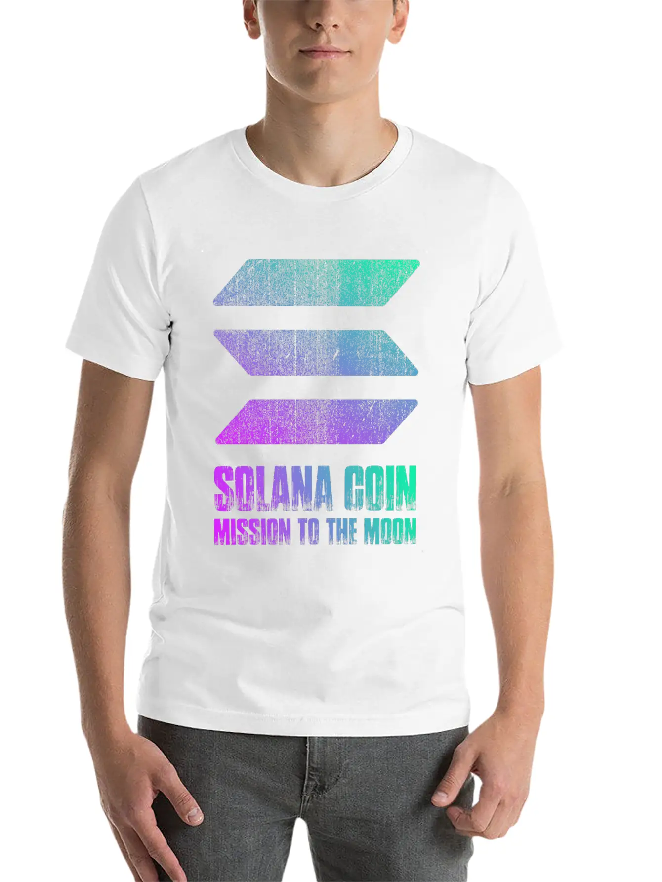 Vintage Solana Coin Mission To The Moon Crypto Soft Cotton Short Sleeve Tee – Unisex Wardrobe Staple