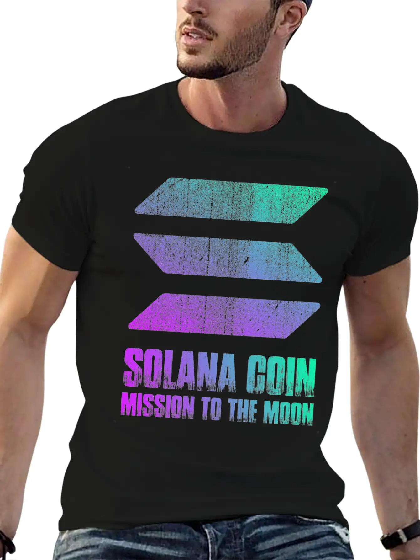 Vintage Solana Coin Mission To The Moon Crypto Soft Cotton Short Sleeve Tee – Unisex Wardrobe Staple