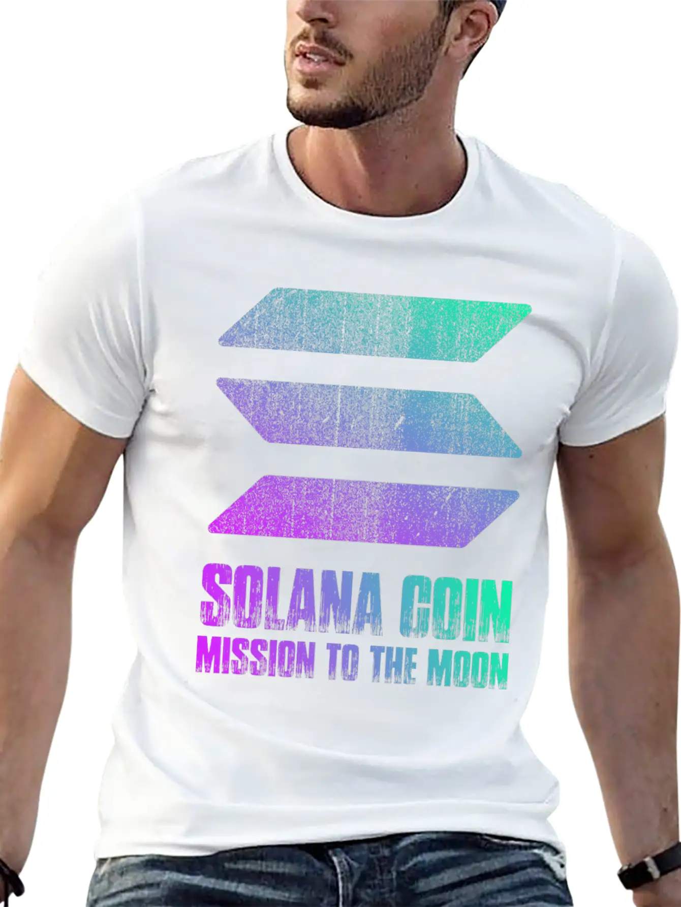 Vintage Solana Coin Mission To The Moon Crypto Soft Cotton Short Sleeve Tee – Unisex Wardrobe Staple