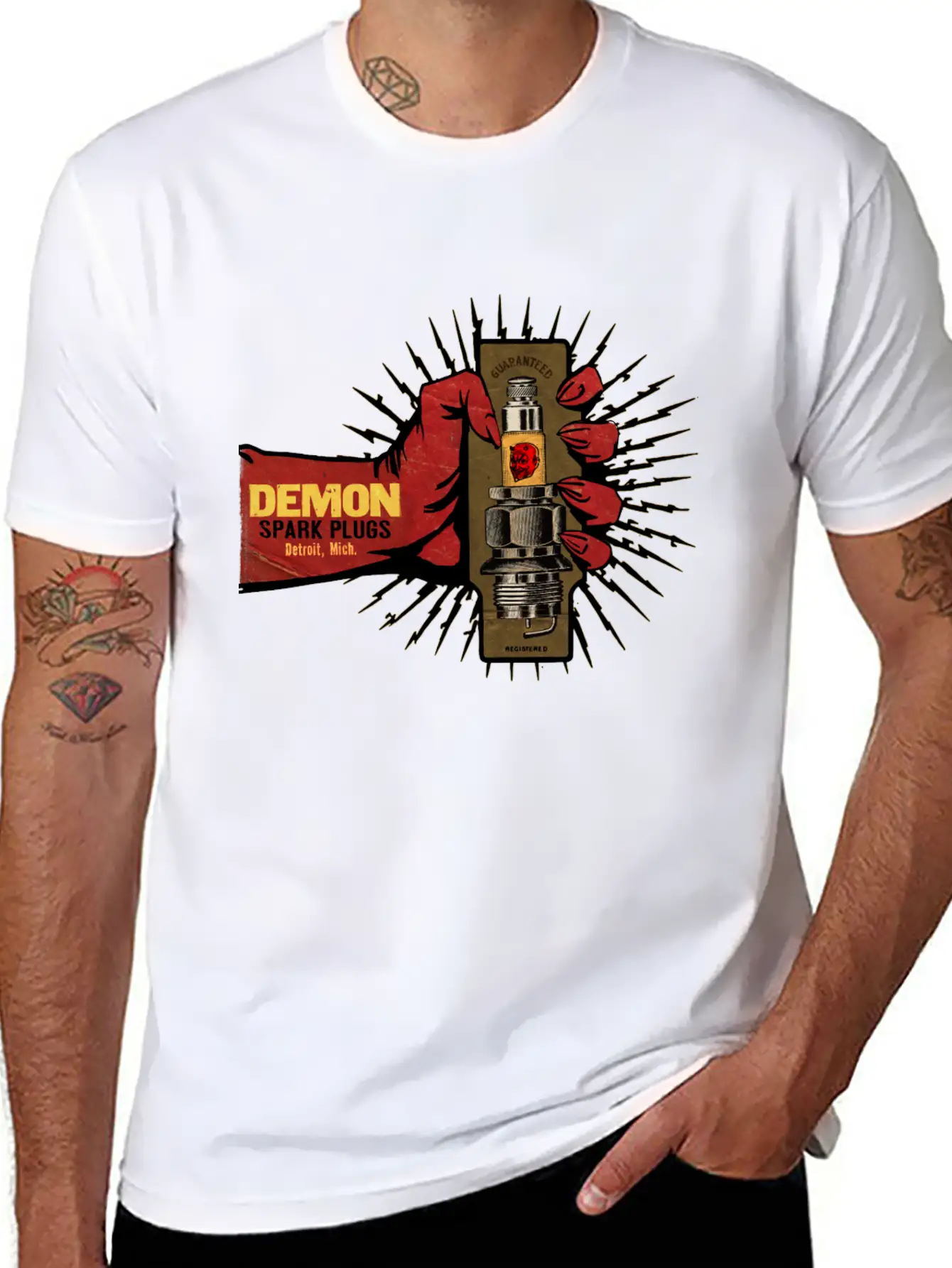 Vintage Spark Plug Ad Basic Graphic T-Shirt – Daily Comfort In Soft Cotton