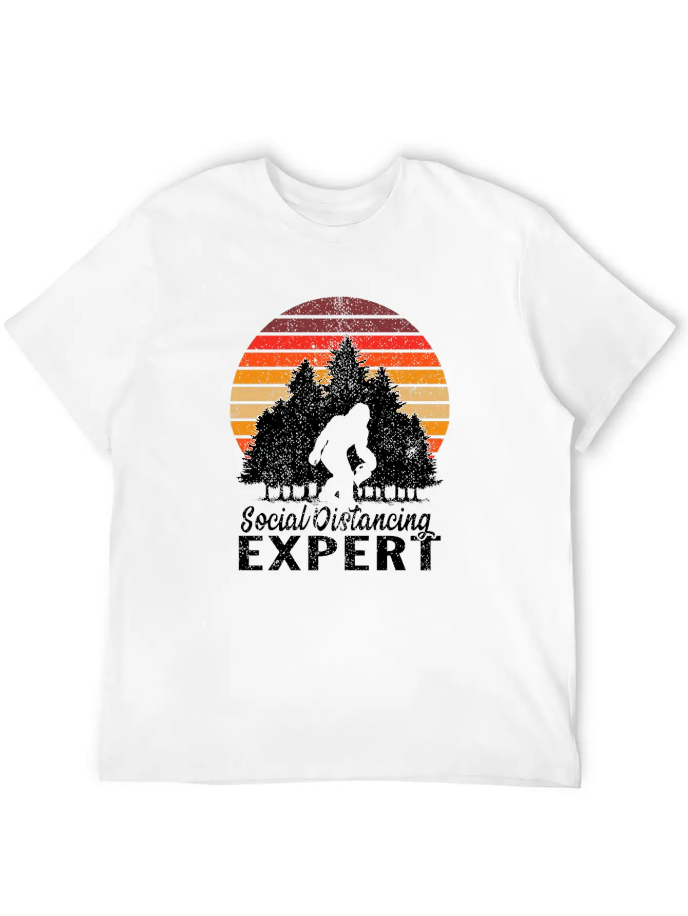 Vintage Sunrise Retro Sunset Bigfoot Social Lightweight Cotton T-Shirt – Daily Comfort Graphic Shirt