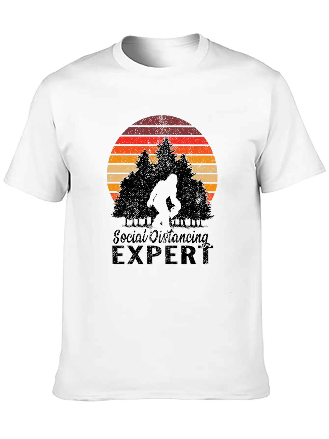 Vintage Sunrise Retro Sunset Bigfoot Social Lightweight Cotton T-Shirt – Daily Comfort Graphic Shirt