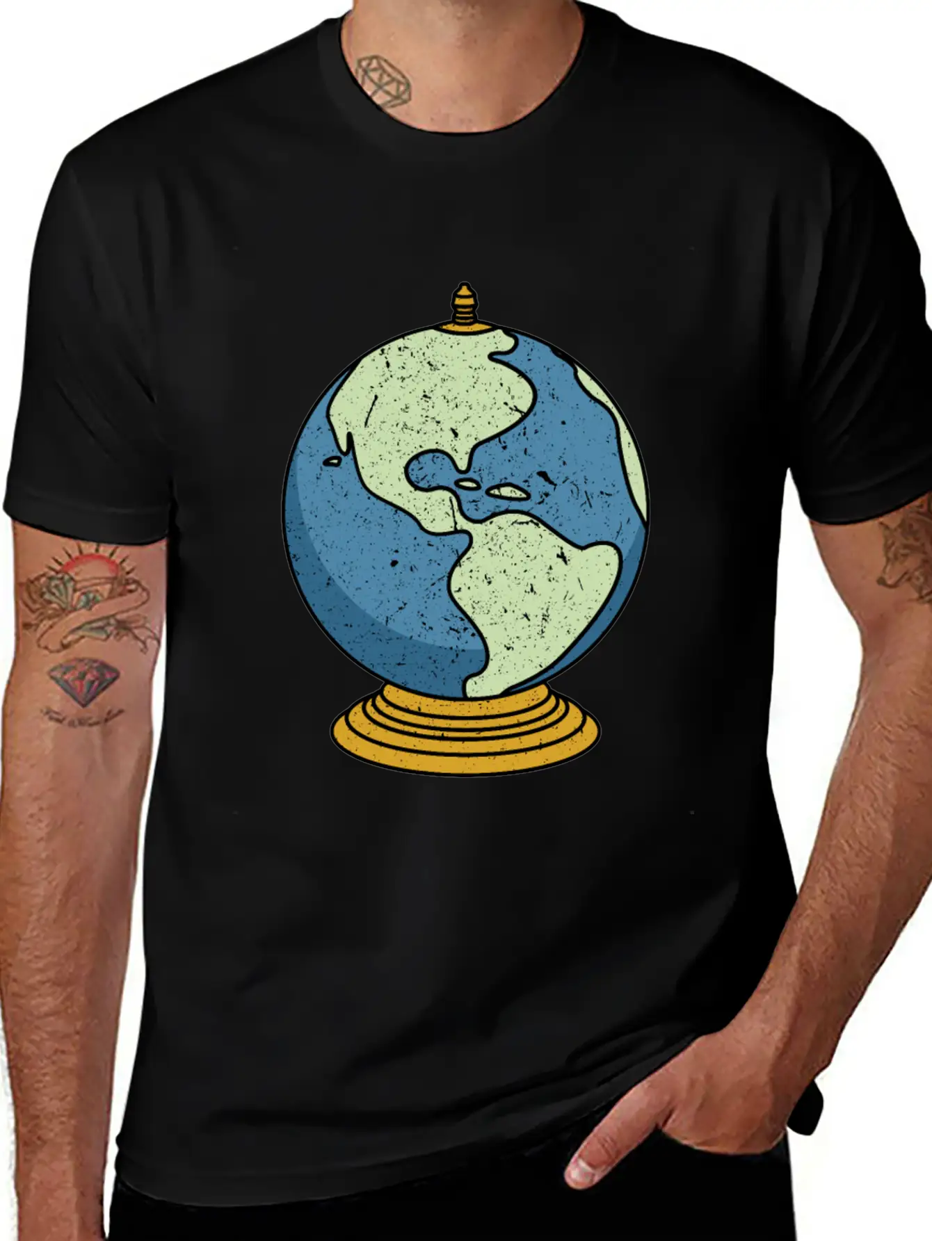 Vintage Tabletop Desk Globe Unisex Casual T-Shirt ��� Clean Design For Daily Comfort