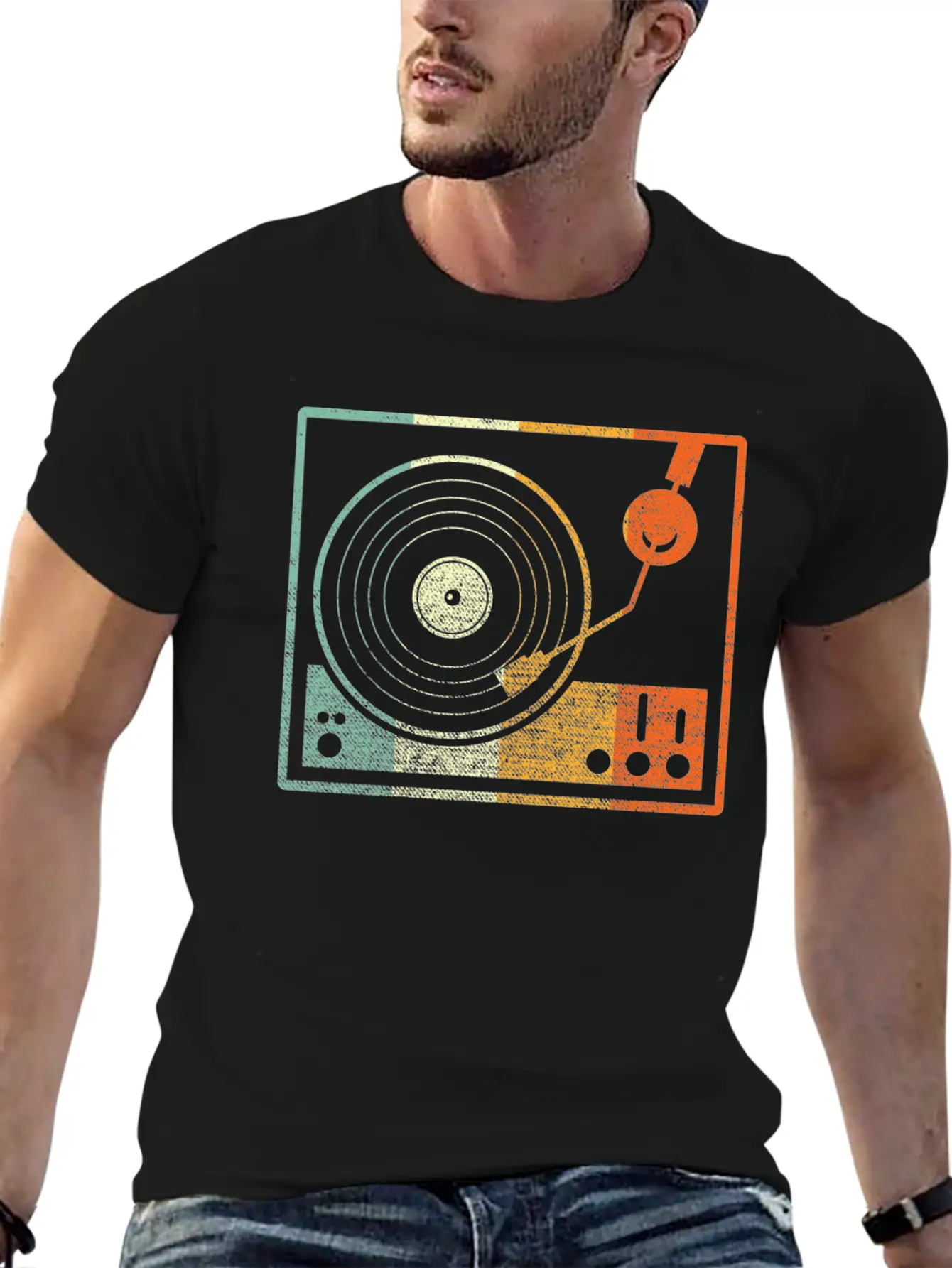 Vinyl Retro Basic Graphic T-Shirt – Daily Comfort In Soft Cotton