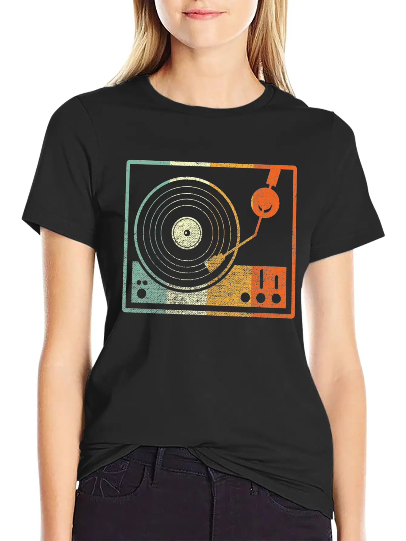 Vinyl Retro Basic Graphic T-Shirt – Daily Comfort In Soft Cotton