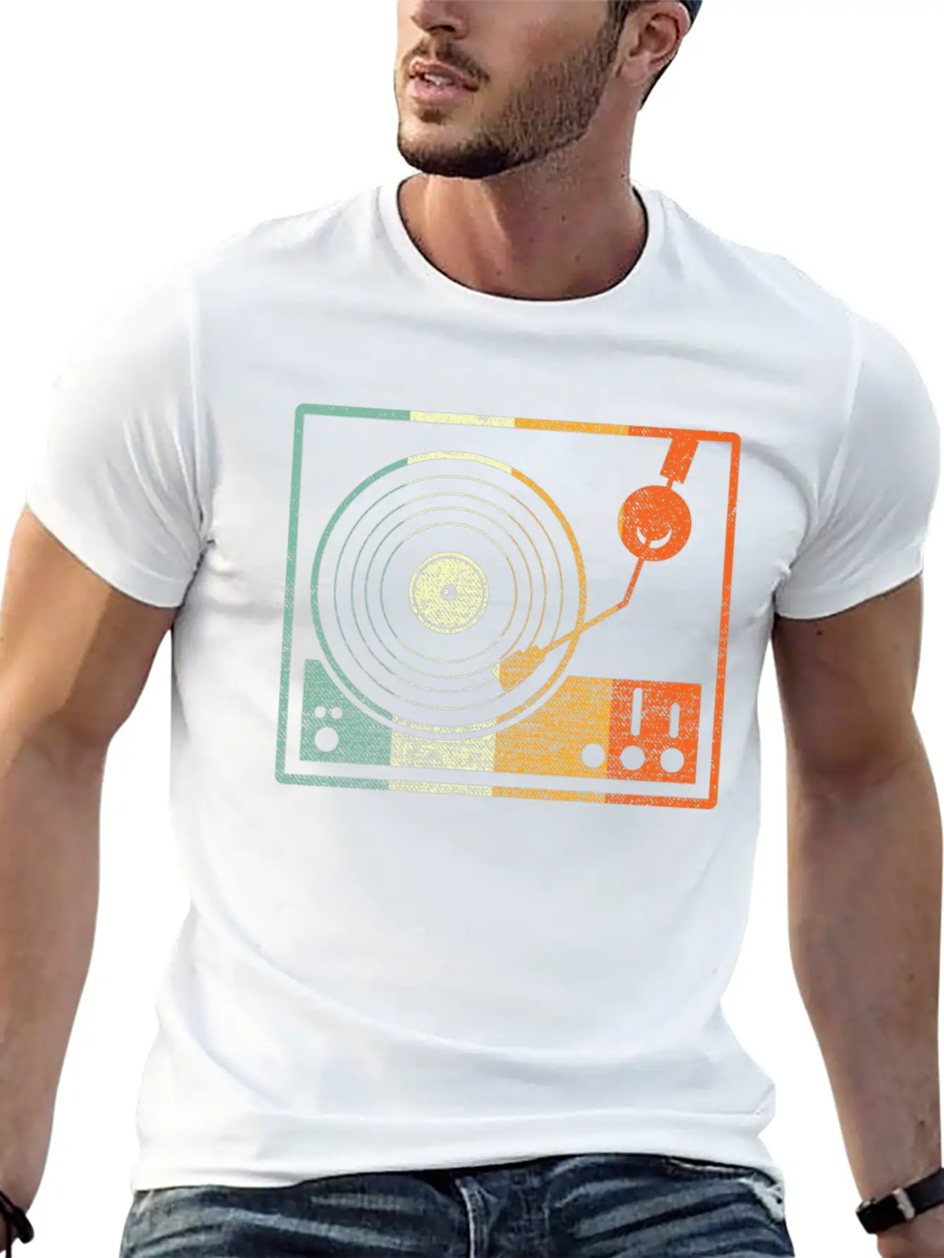 Vinyl Retro Basic Graphic T-Shirt – Daily Comfort In Soft Cotton