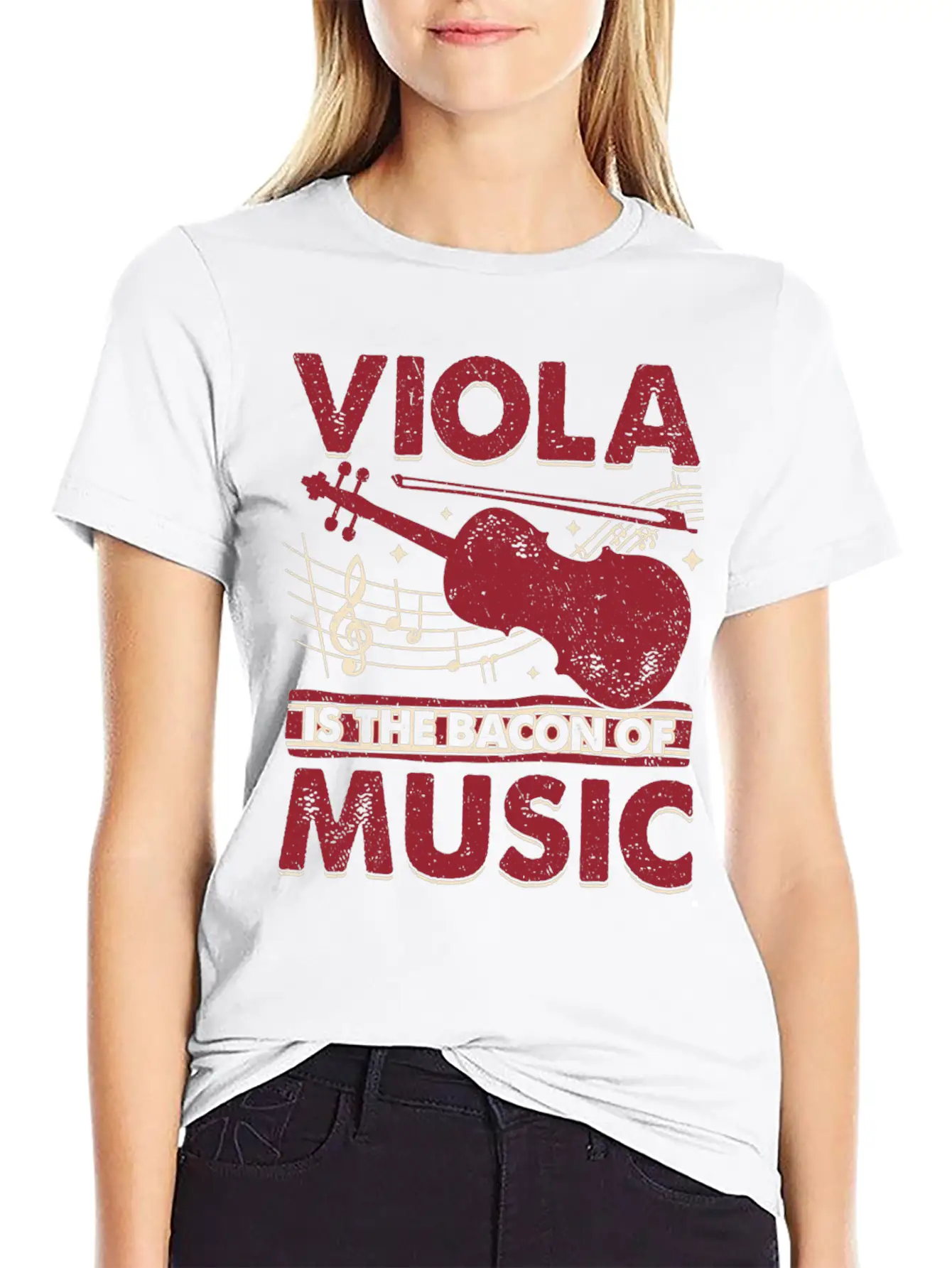 Viola Is The Bacon Of Music Basic Graphic T-Shirt – Daily Comfort In Soft Cotton