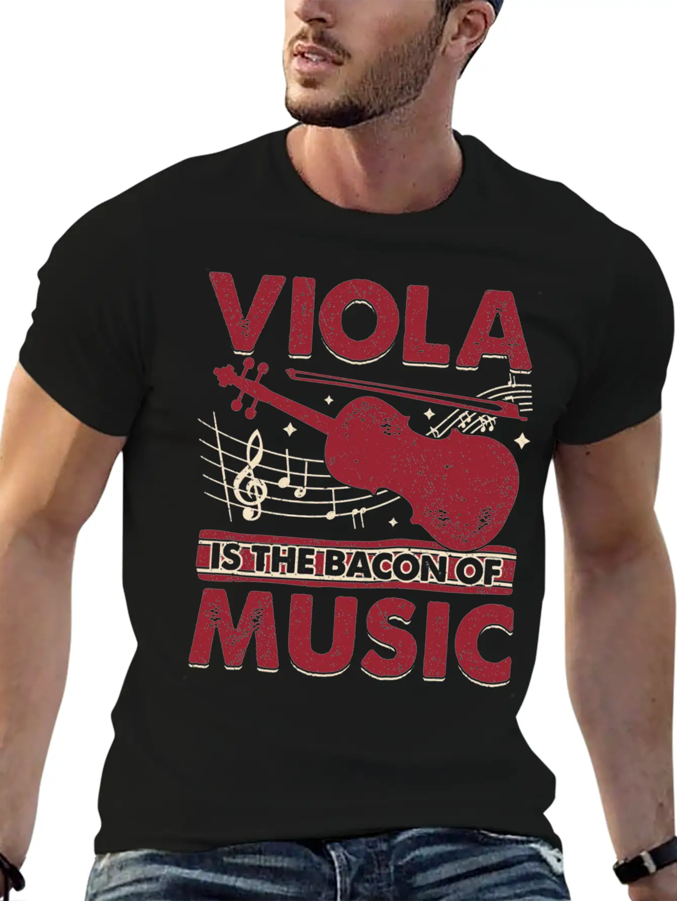 Viola Is The Bacon Of Music Basic Graphic T-Shirt – Daily Comfort In Soft Cotton
