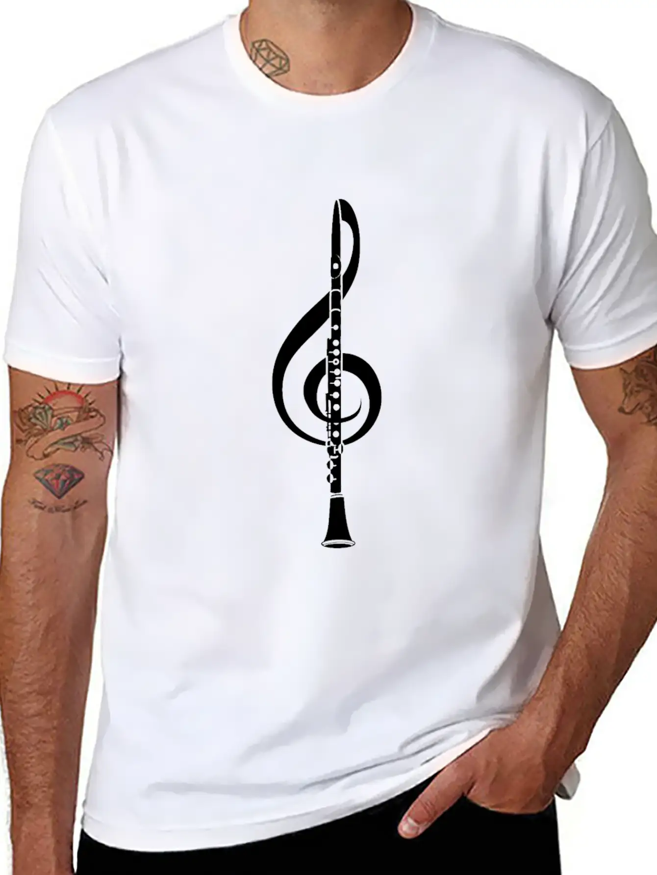 Violin Key Flutist And Musician Gift Basic Graphic T-Shirt – Daily Comfort In Soft Cotton