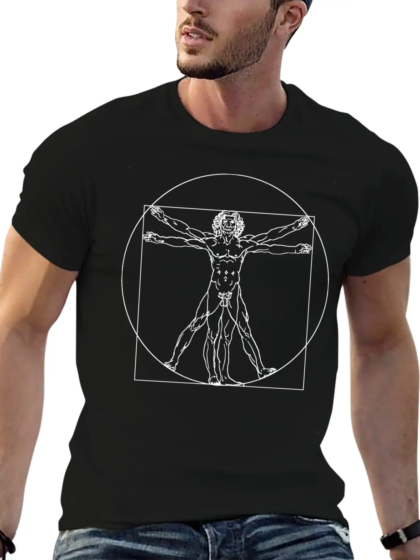 Vitruvian Man (da Vinci) Lightweight Cotton T-Shirt – Daily Comfort Graphic Shirt