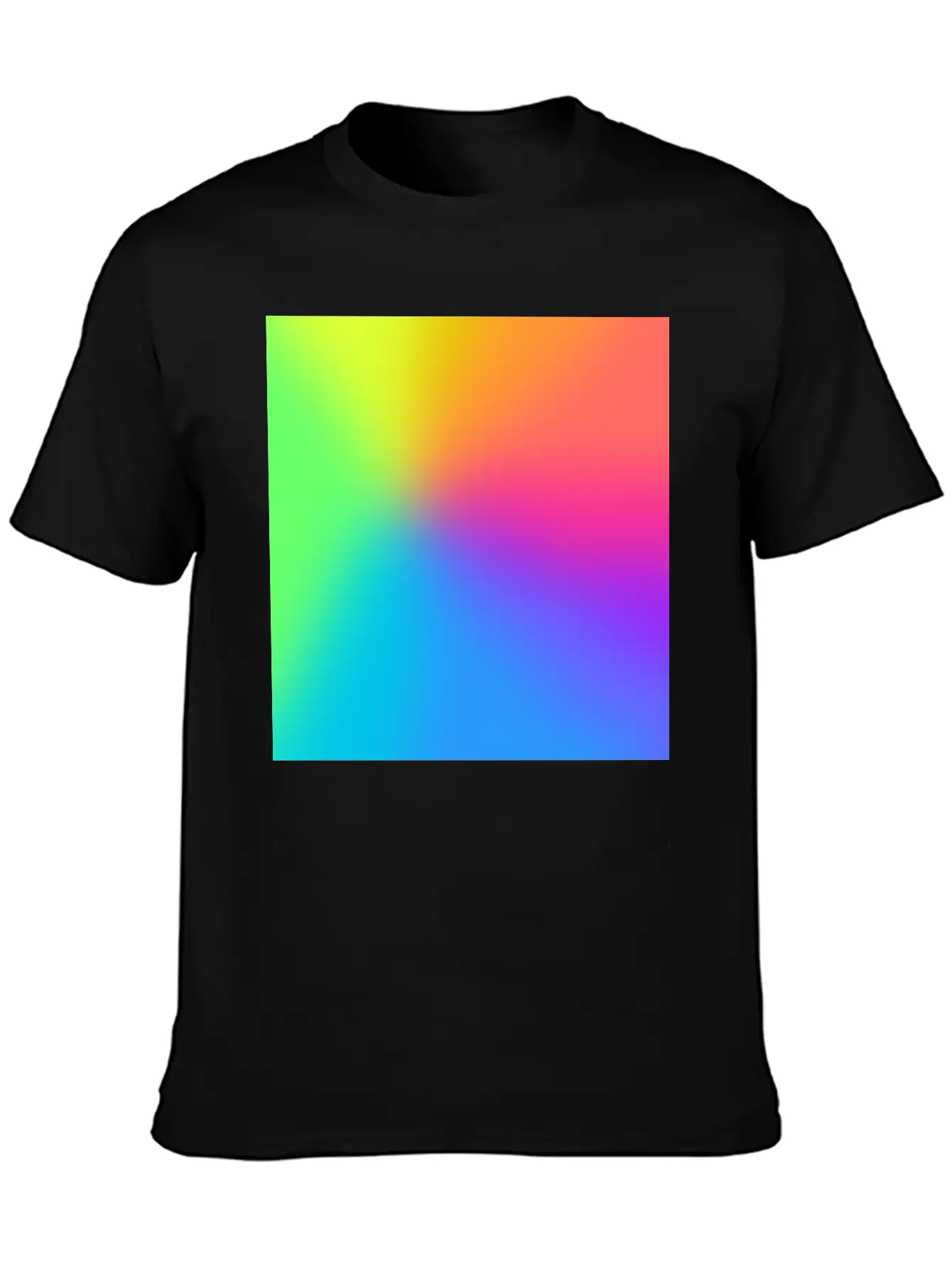 Vivid Radial Rainbow Gradient Lightweight Cotton T-Shirt – Daily Comfort Graphic Shirt