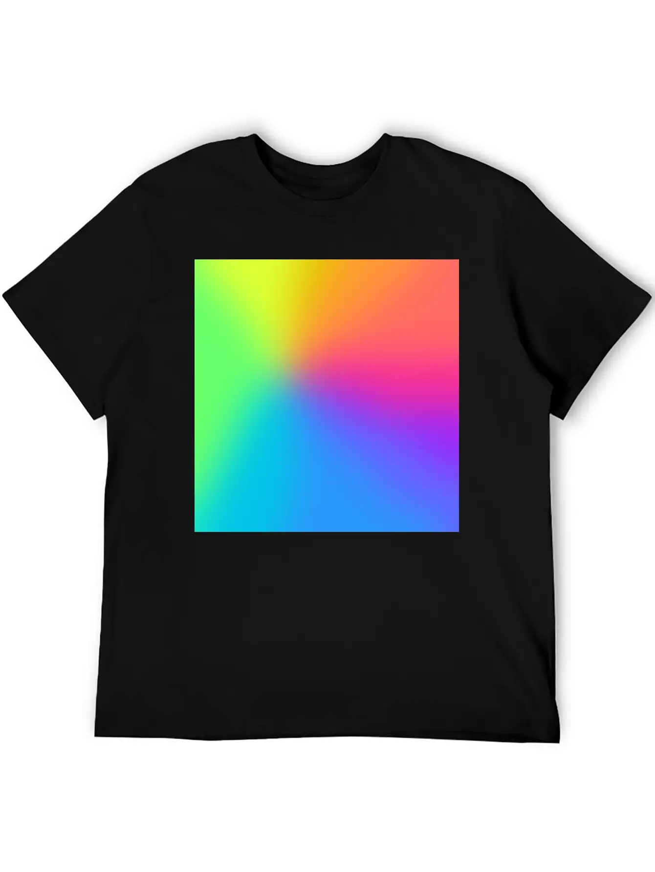 Vivid Radial Rainbow Gradient Lightweight Cotton T-Shirt – Daily Comfort Graphic Shirt