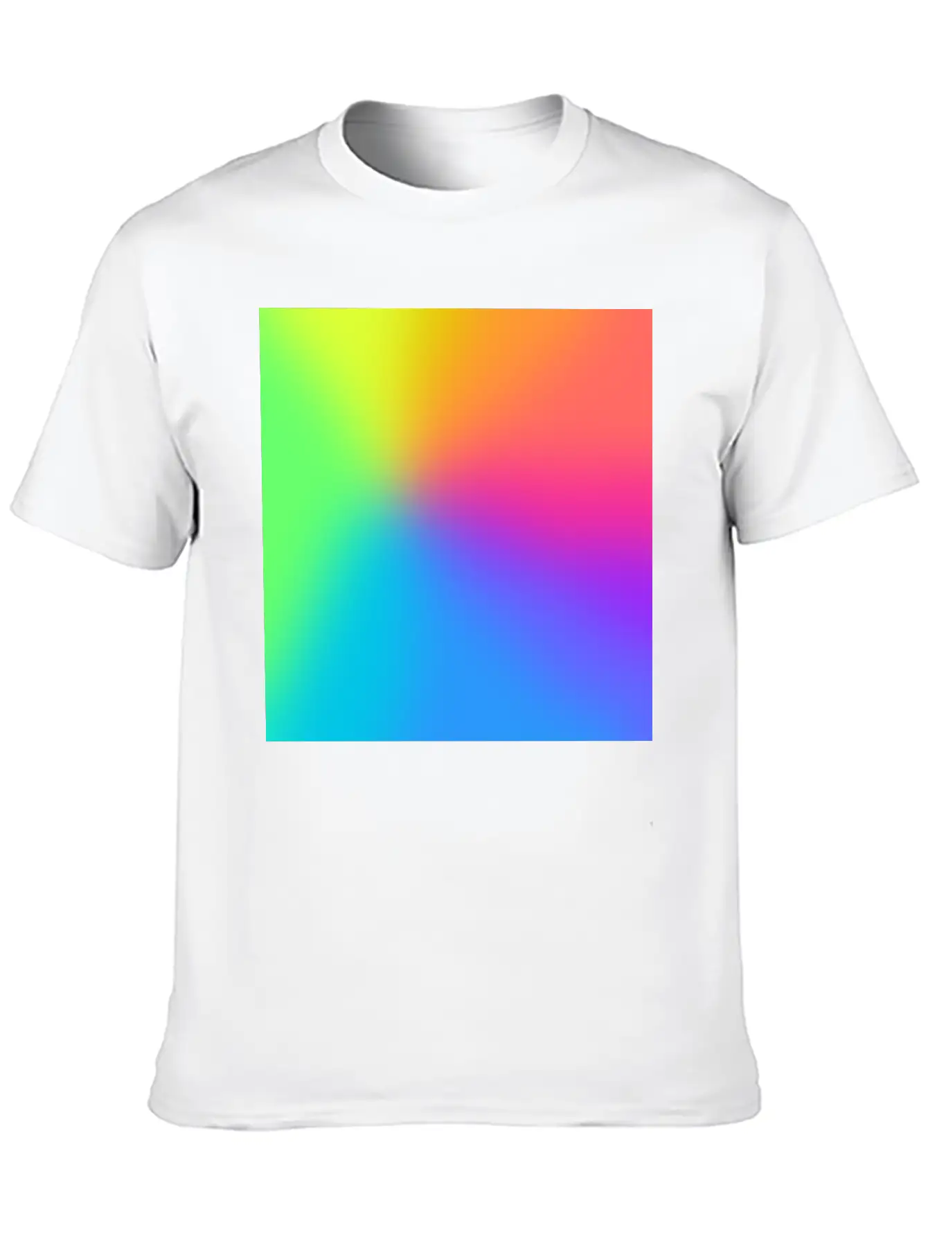 Vivid Radial Rainbow Gradient Lightweight Cotton T-Shirt – Daily Comfort Graphic Shirt