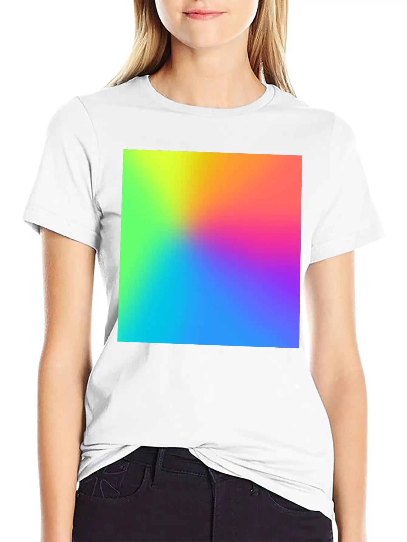 Vivid Radial Rainbow Gradient Lightweight Cotton T-Shirt – Daily Comfort Graphic Shirt
