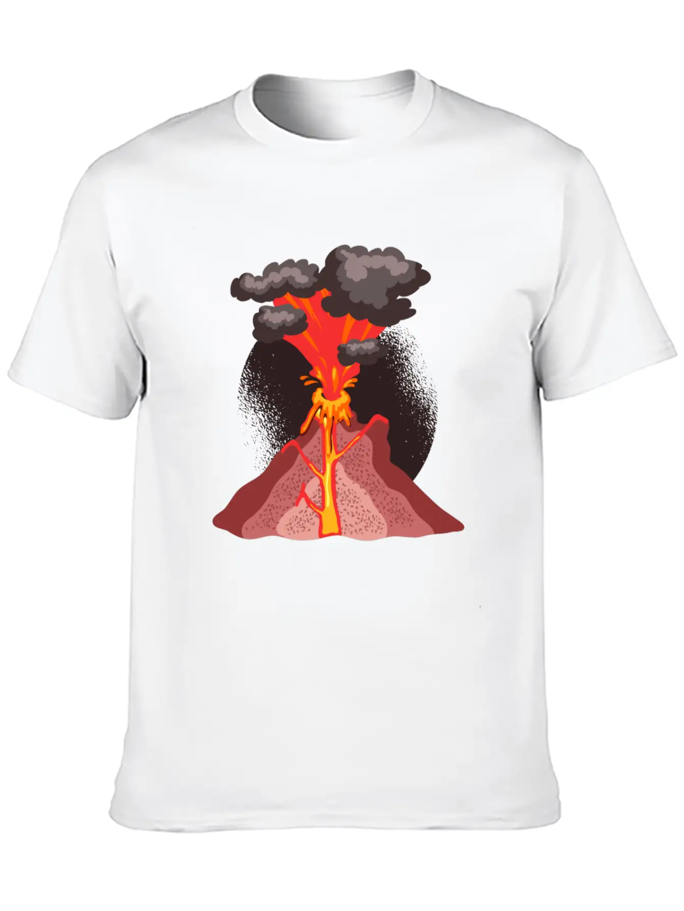 Volcano Geology Nature Illustration Motif Lightweight Cotton T-Shirt – Daily Comfort Graphic Shirt