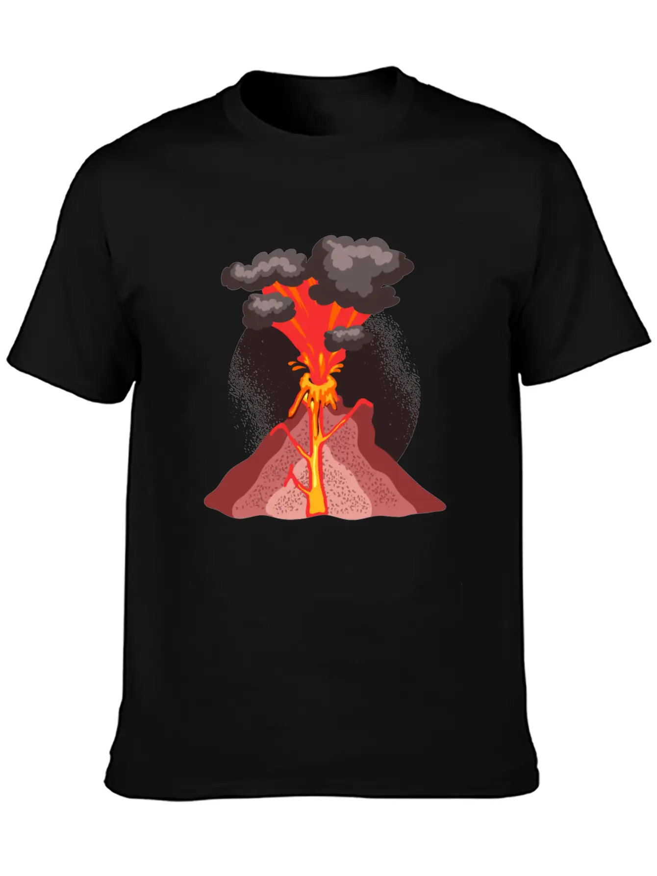 Volcano Geology Nature Illustration Motif Lightweight Cotton T-Shirt – Daily Comfort Graphic Shirt
