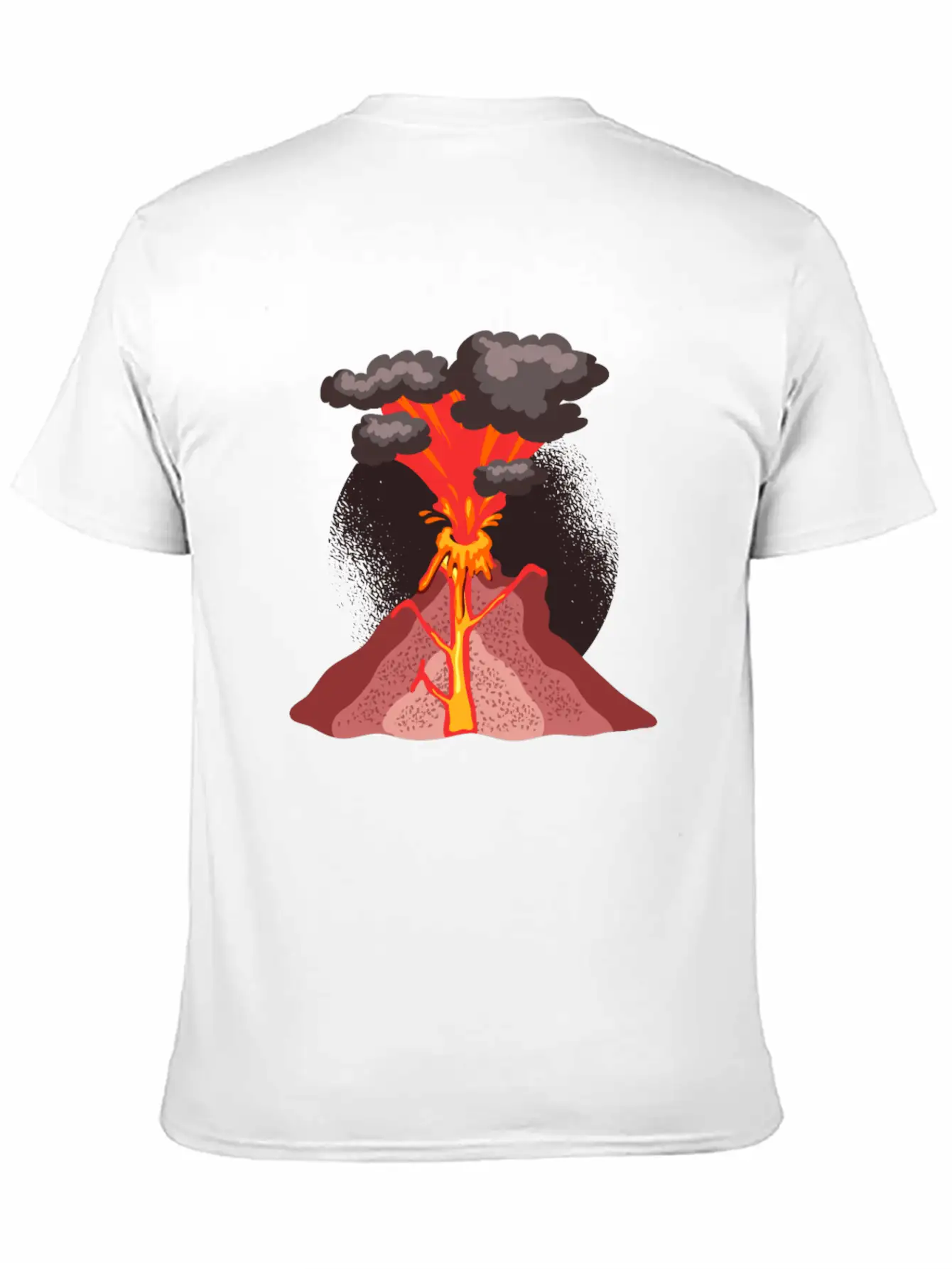 Volcano Geology Nature Illustration Motif Lightweight Cotton T-Shirt – Daily Comfort Graphic Shirt