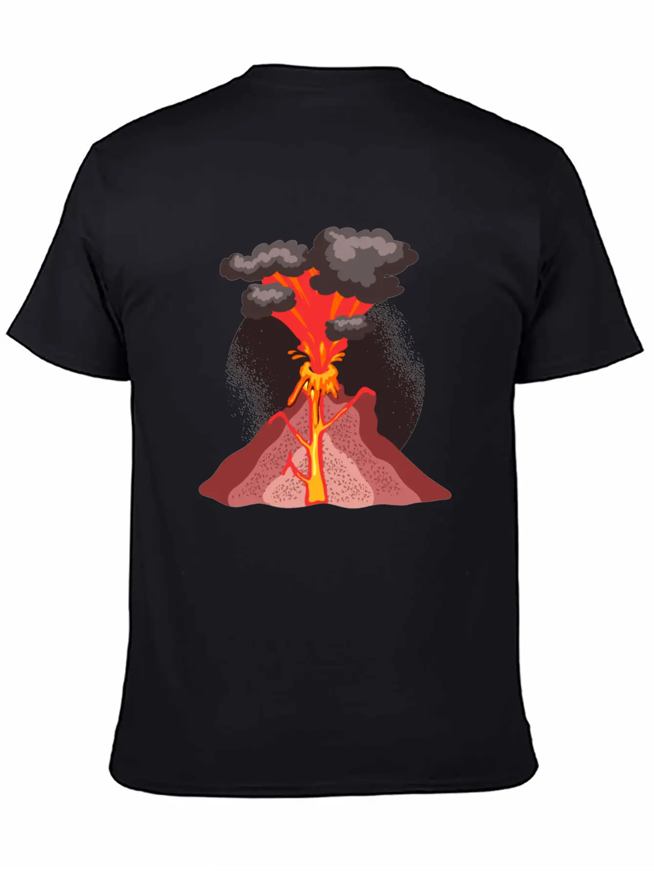 Volcano Geology Nature Illustration Motif Lightweight Cotton T-Shirt – Daily Comfort Graphic Shirt
