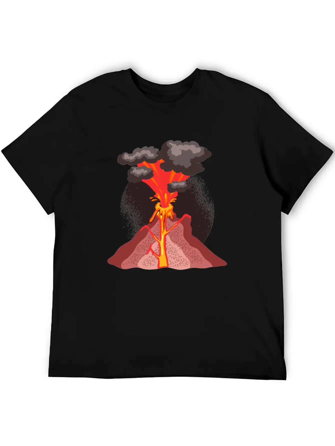 Volcano Geology Nature Illustration Motif Lightweight Cotton T-Shirt – Daily Comfort Graphic Shirt