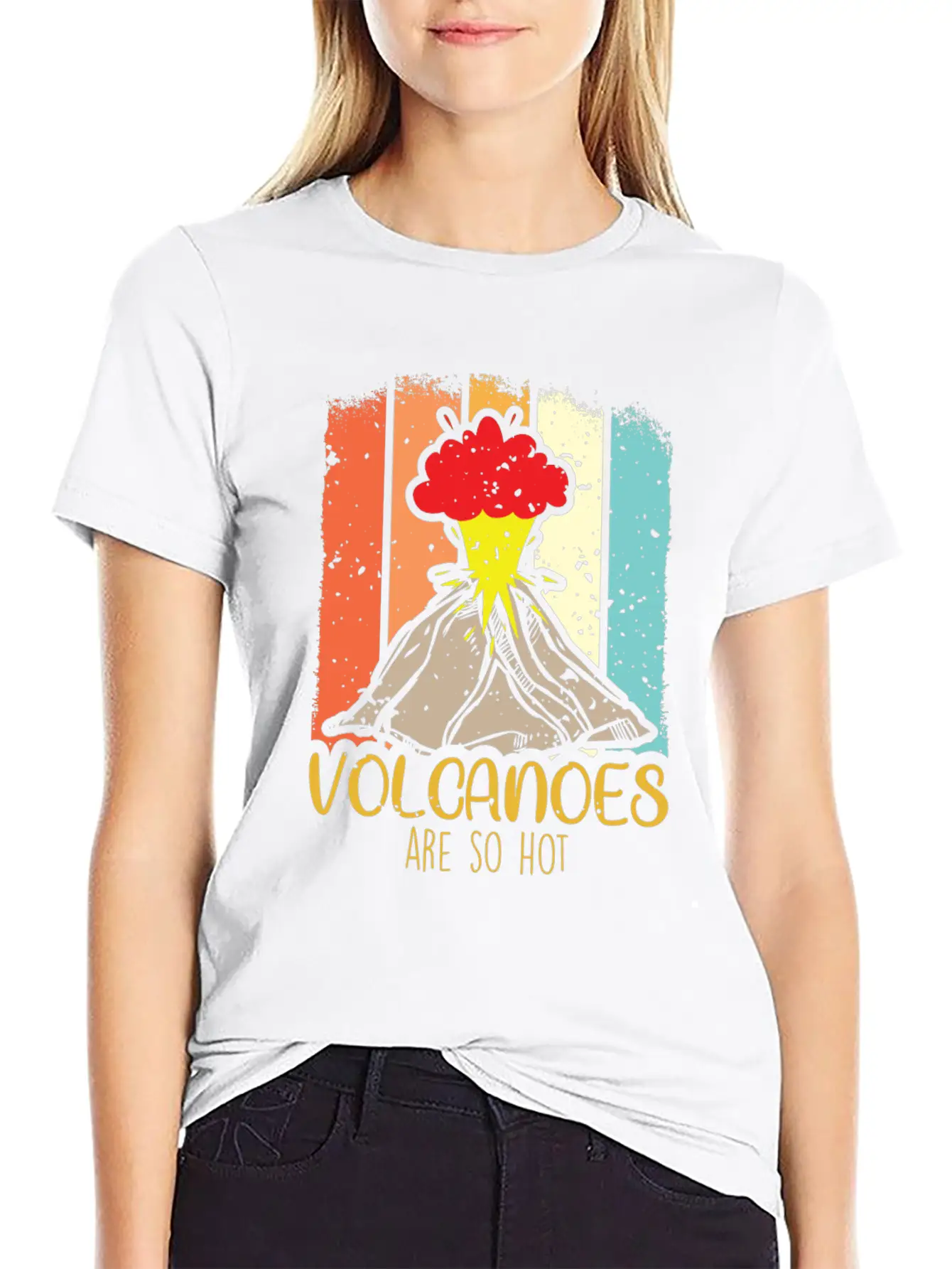 Volcano Science Volcanoes Lawa Hot Explosion Relaxed Everyday Tee – Lightweight And Durable Cotton
