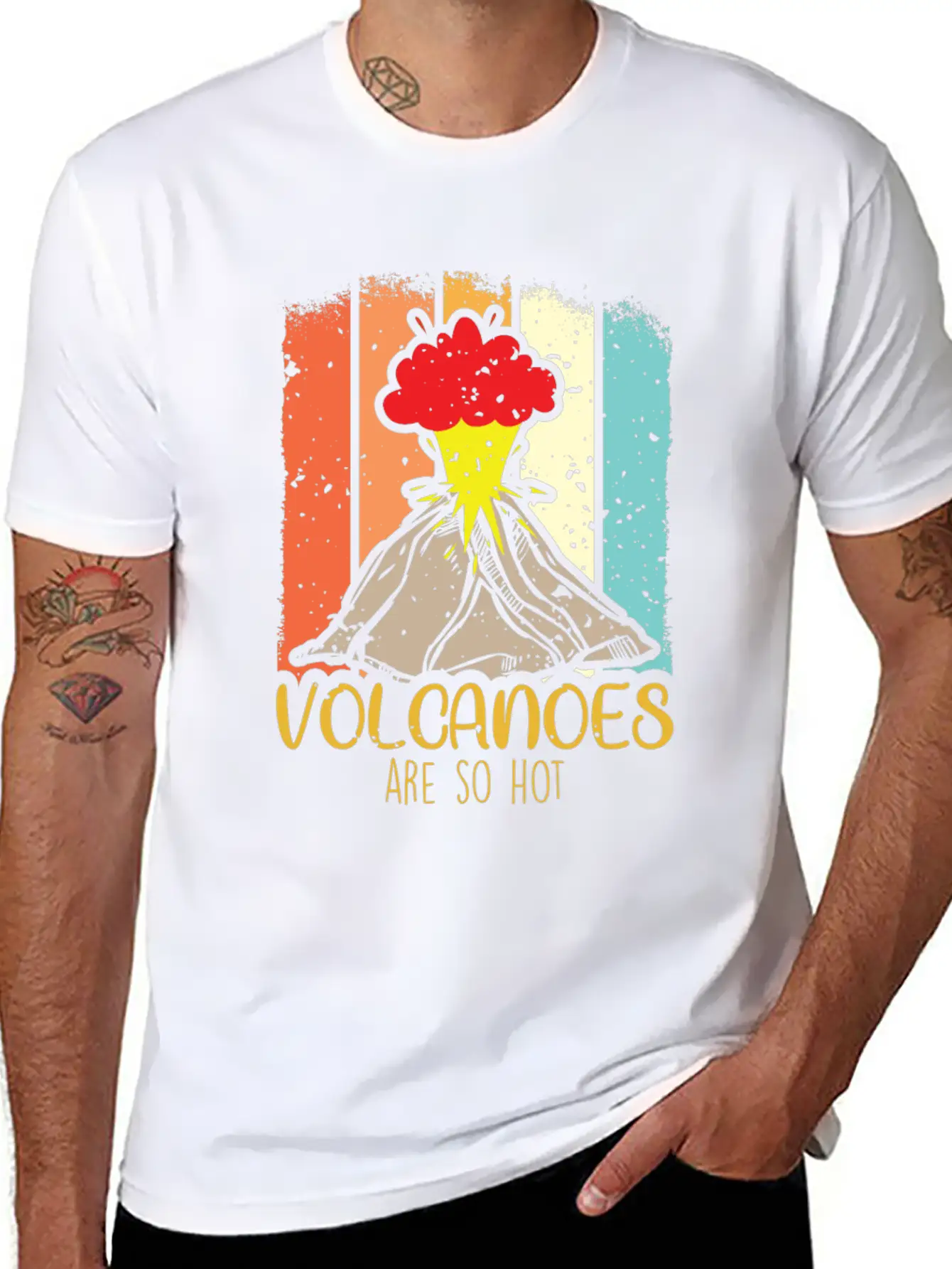 Volcano Science Volcanoes Lawa Hot Explosion Relaxed Everyday Tee – Lightweight And Durable Cotton