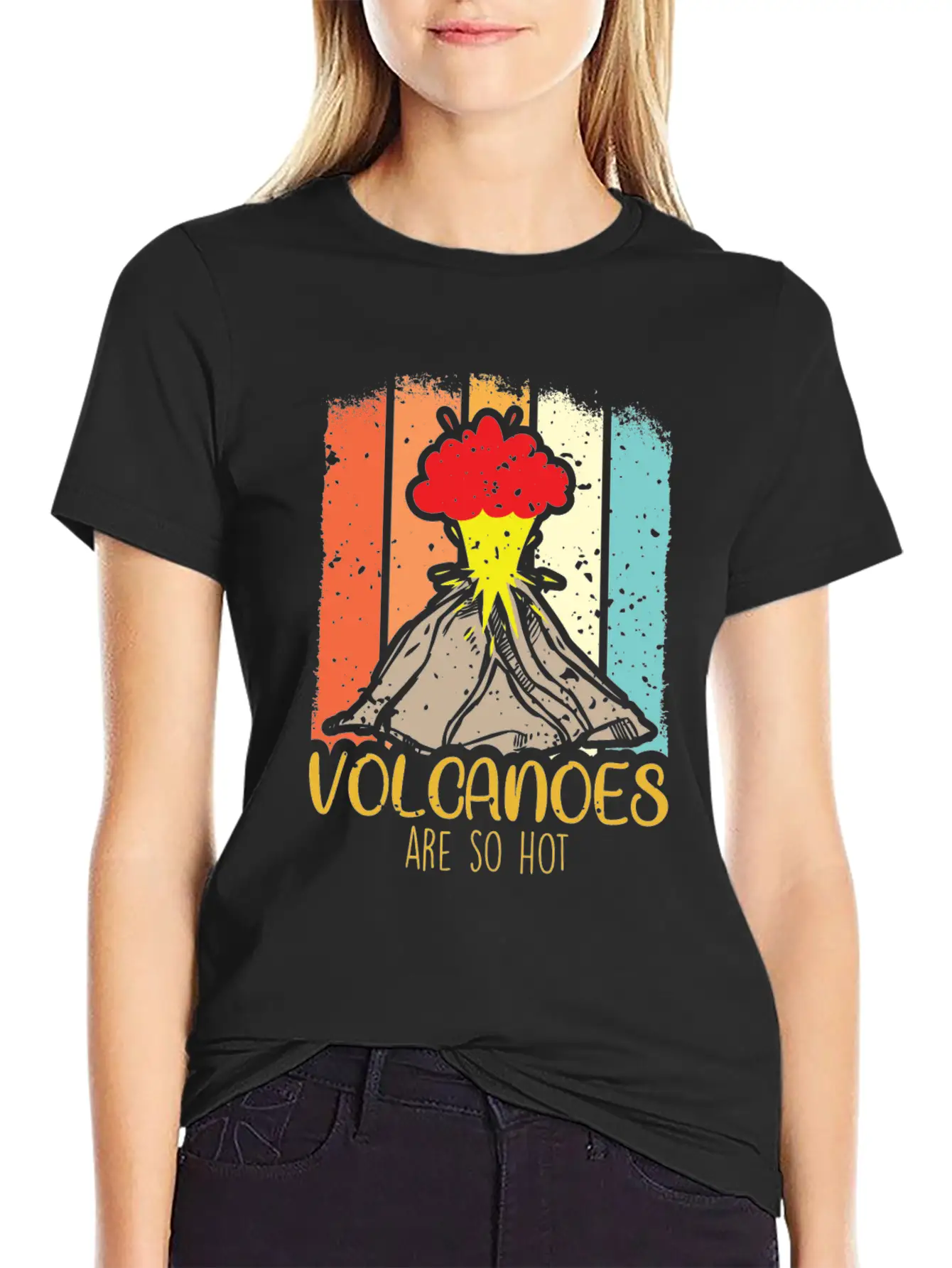 Volcano Science Volcanoes Lawa Hot Explosion Relaxed Everyday Tee – Lightweight And Durable Cotton