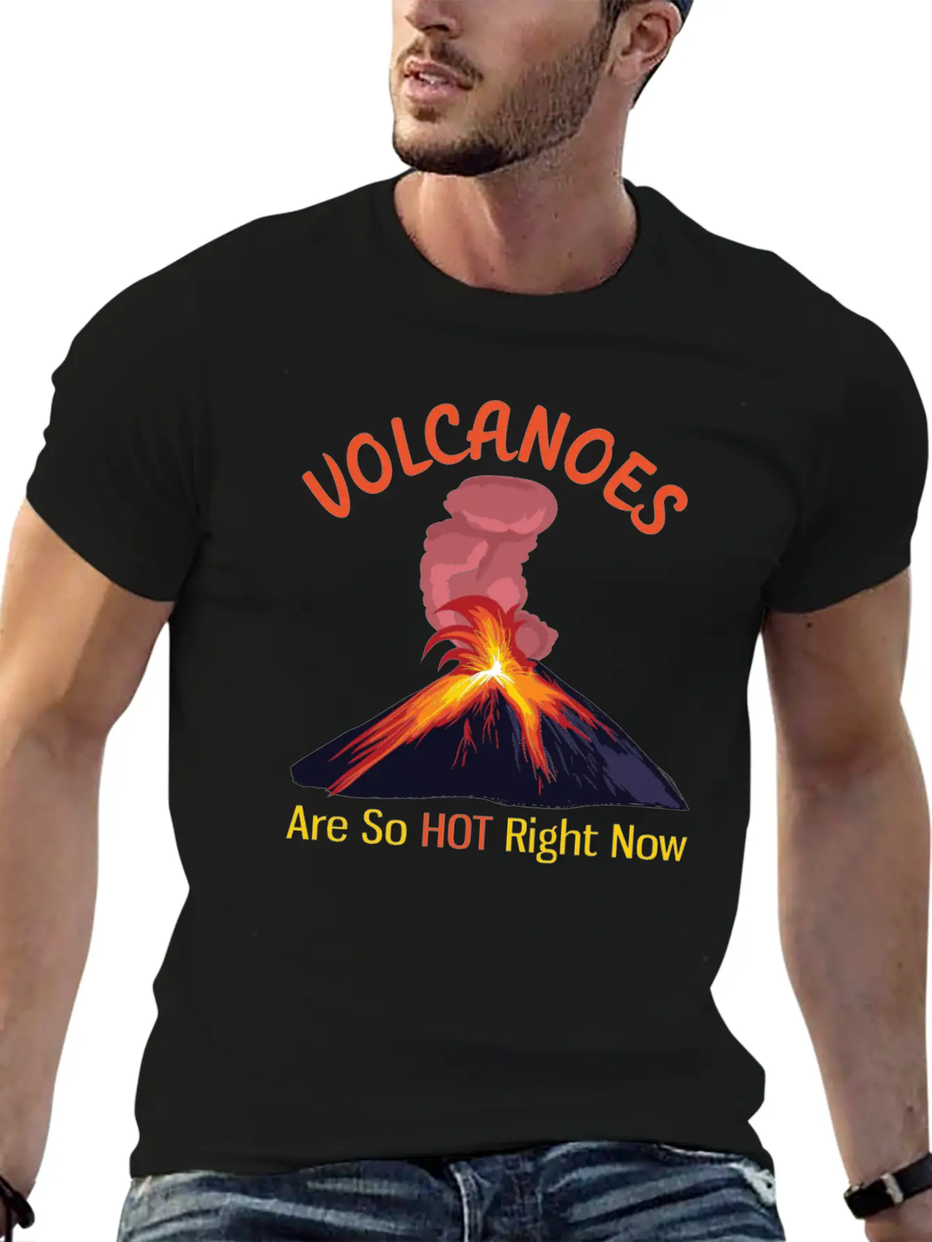 Volcanoes Are So Hot Right Now Funny Geology Unisex Casual T-Shirt – Clean Design For Daily Comfort