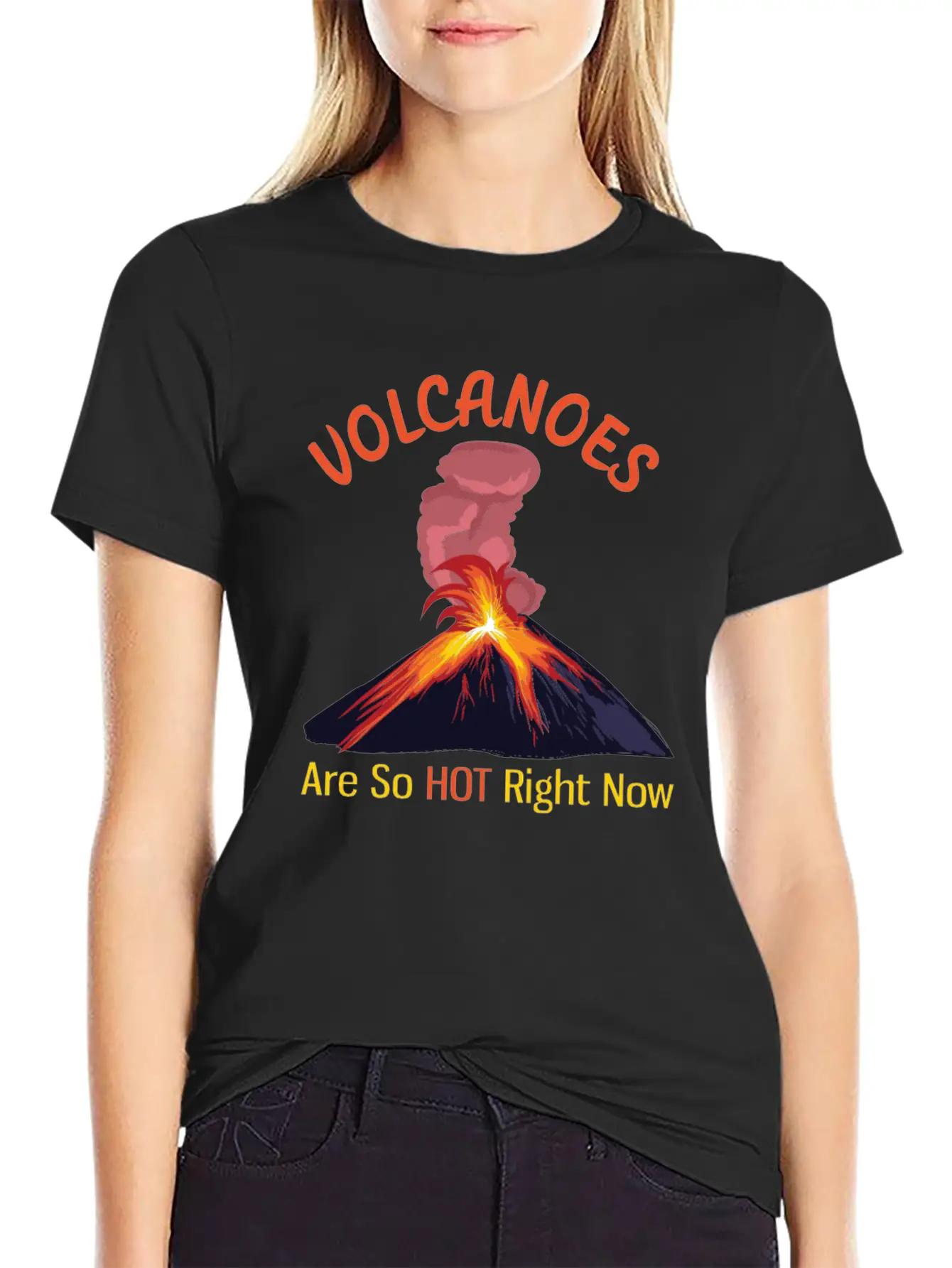 Volcanoes Are So Hot Right Now Funny Geology Unisex Casual T-Shirt – Clean Design For Daily Comfort