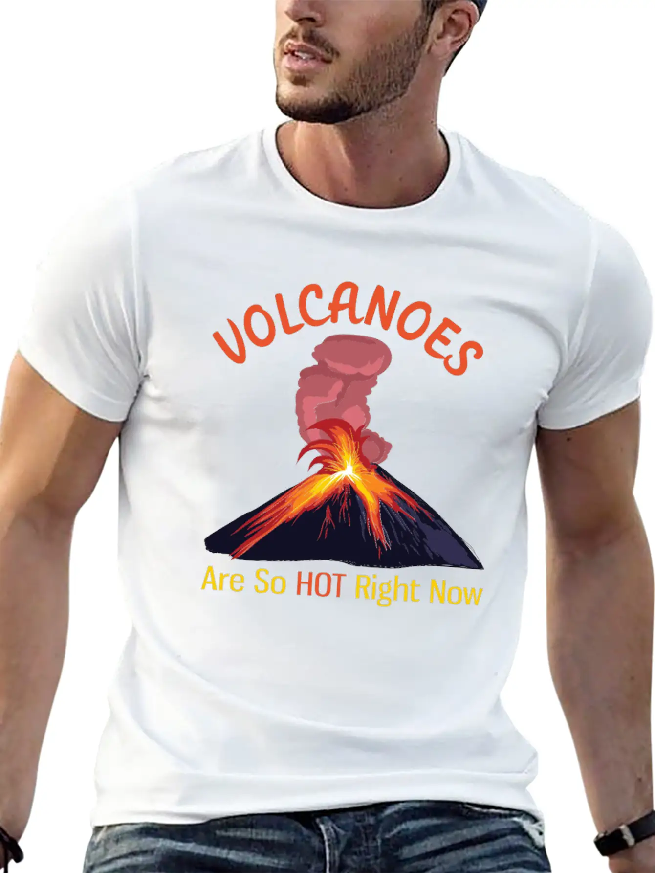 Volcanoes Are So Hot Right Now Funny Geology Unisex Casual T-Shirt – Clean Design For Daily Comfort