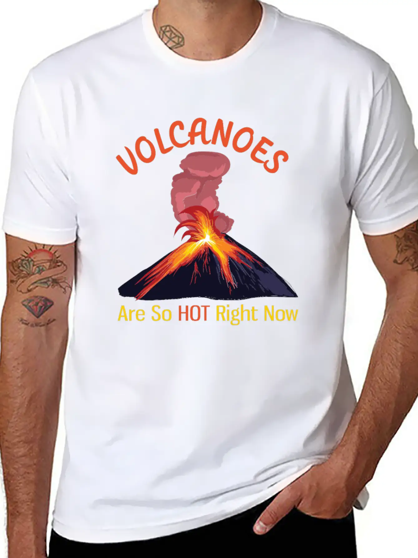 Volcanoes Are So Hot Right Now Funny Geology Unisex Casual T-Shirt – Clean Design For Daily Comfort