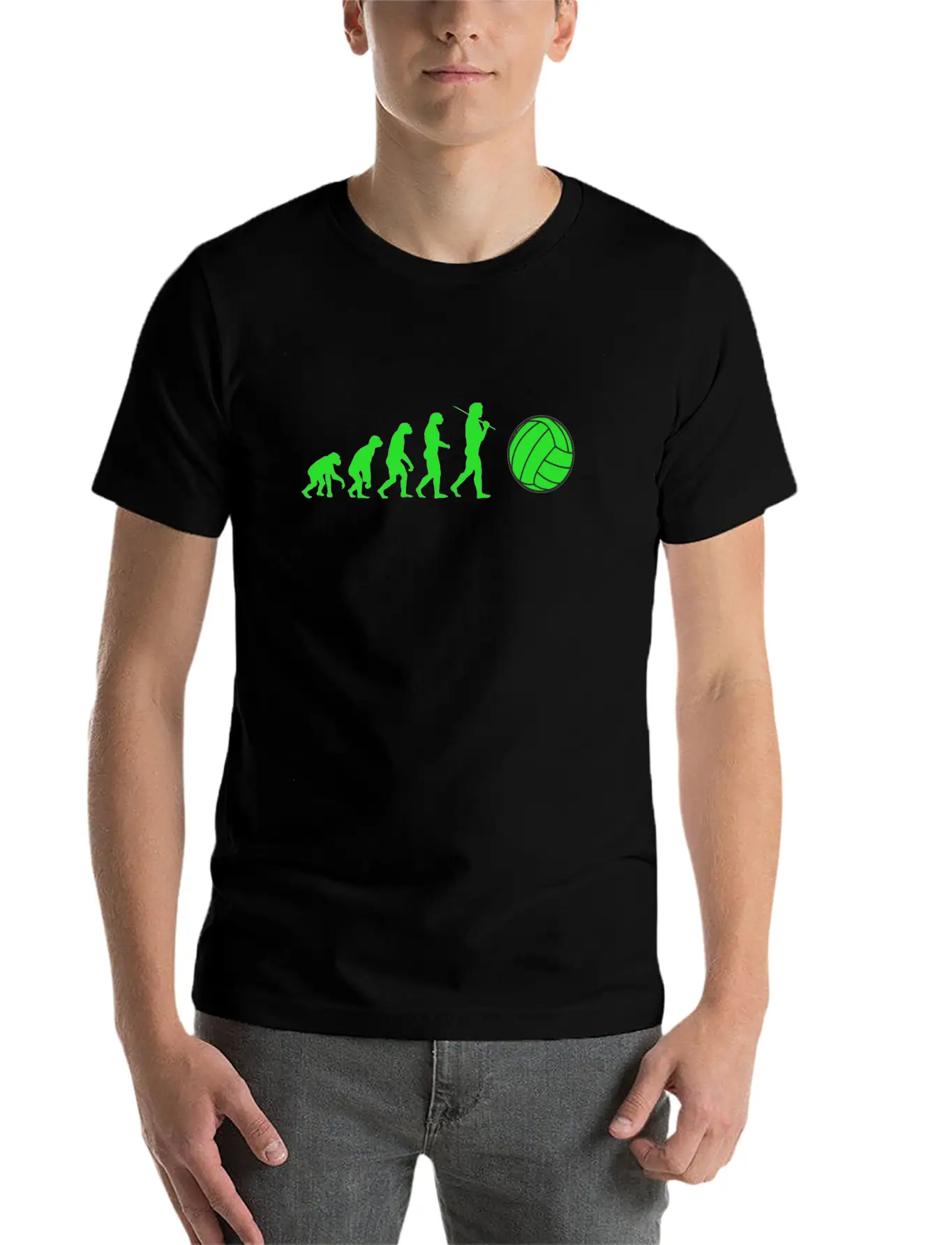 Volleyball Evolution Sport Volleyballer Ball Dig Essential Cotton Tee For Daily Outfits – Unisex Style