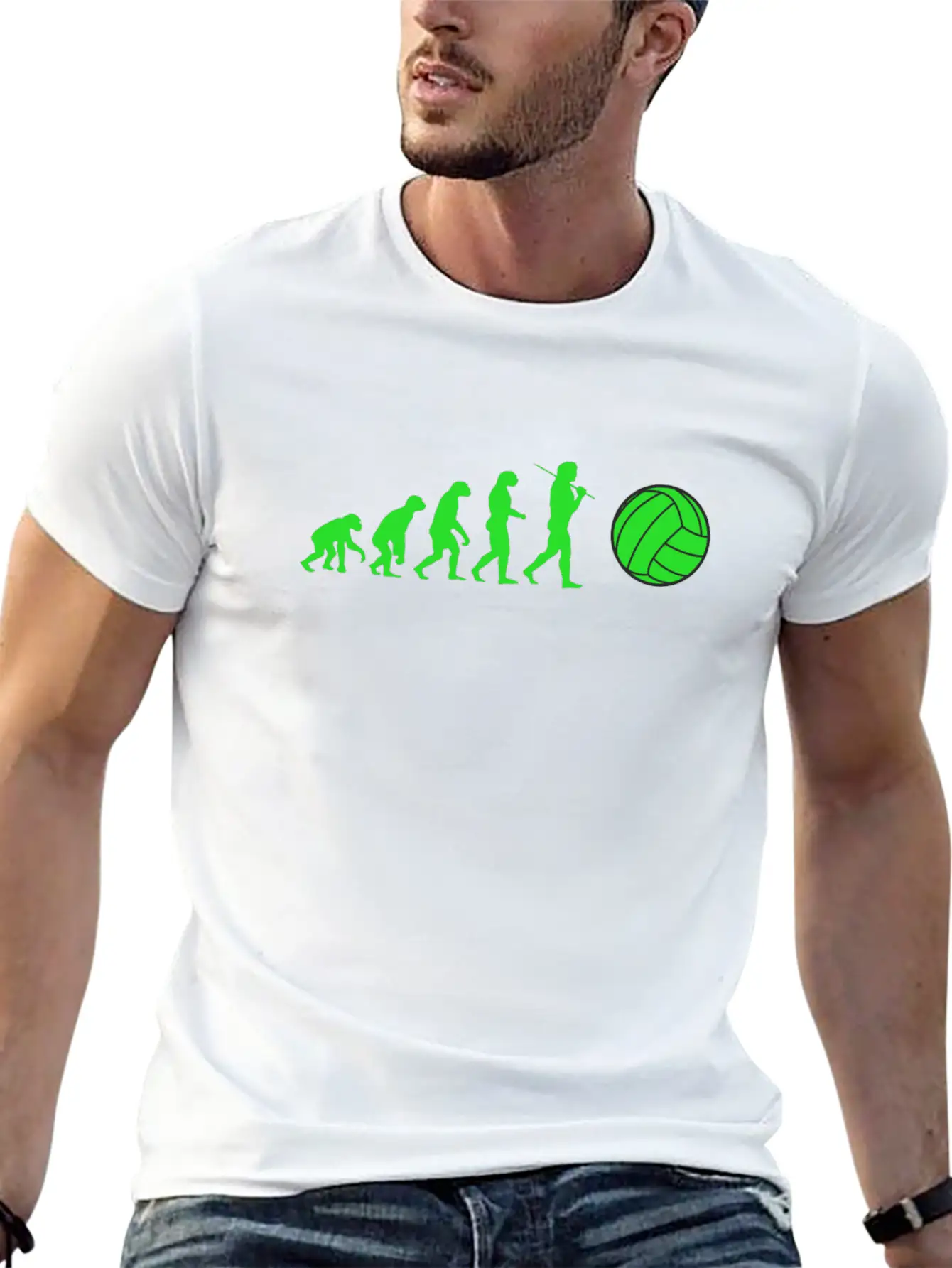 Volleyball Evolution Sport Volleyballer Ball Dig Essential Cotton Tee For Daily Outfits – Unisex Style