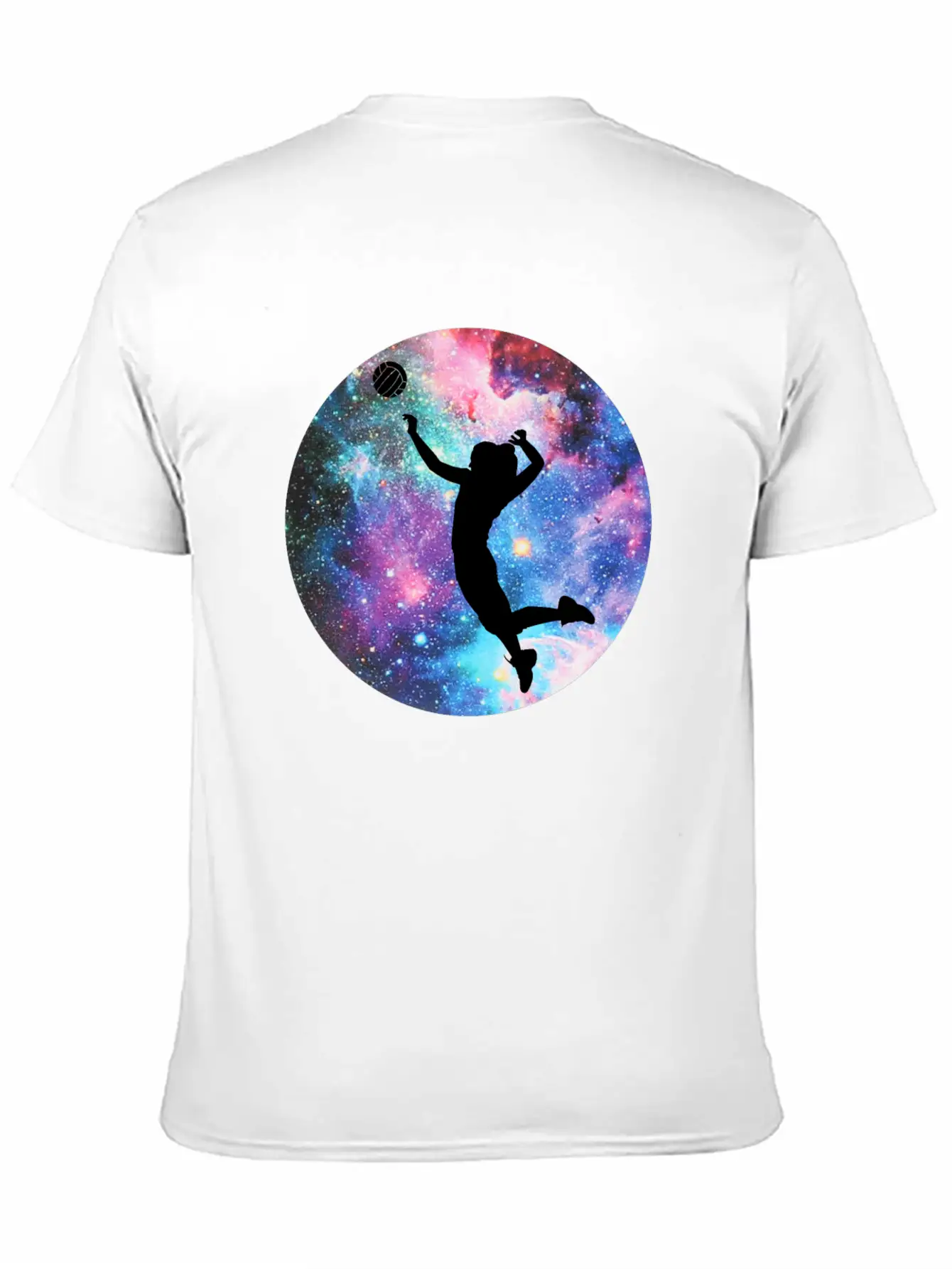 Volleyball Galaxy Girl Unisex Casual T-Shirt – Clean Design For Daily Comfort