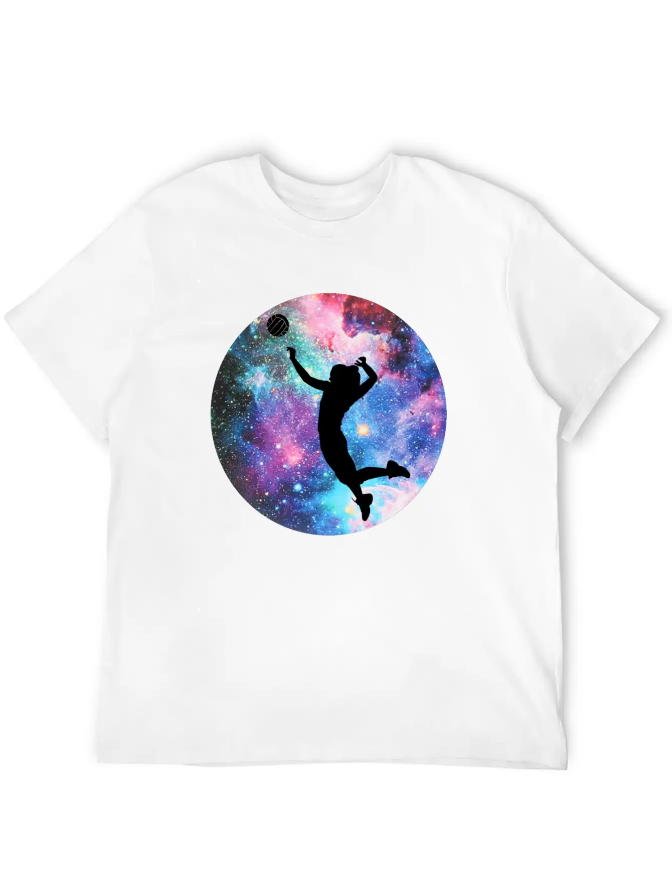 Volleyball Galaxy Girl Unisex Casual T-Shirt – Clean Design For Daily Comfort
