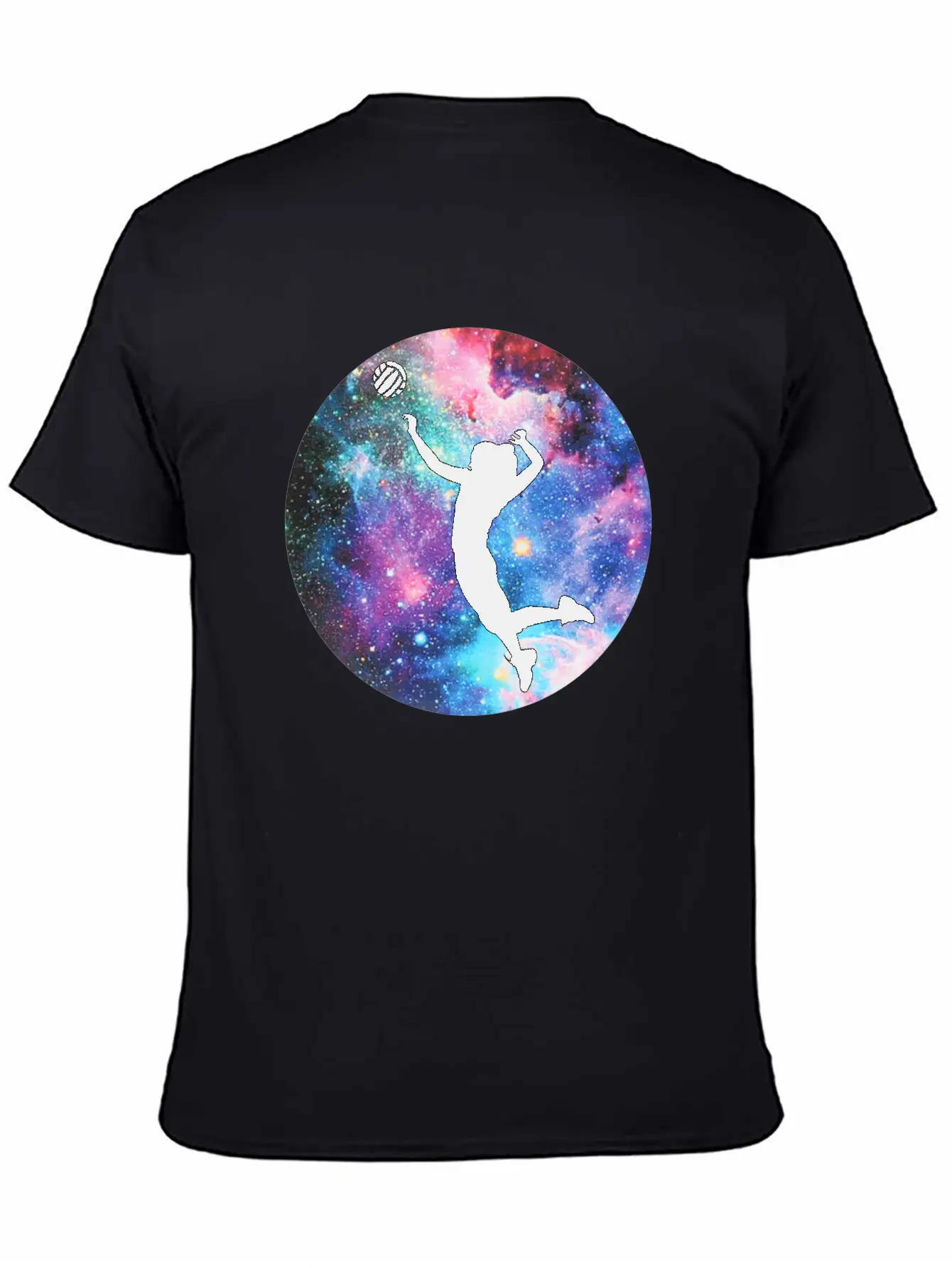 Volleyball Galaxy Girl Unisex Casual T-Shirt – Clean Design For Daily Comfort