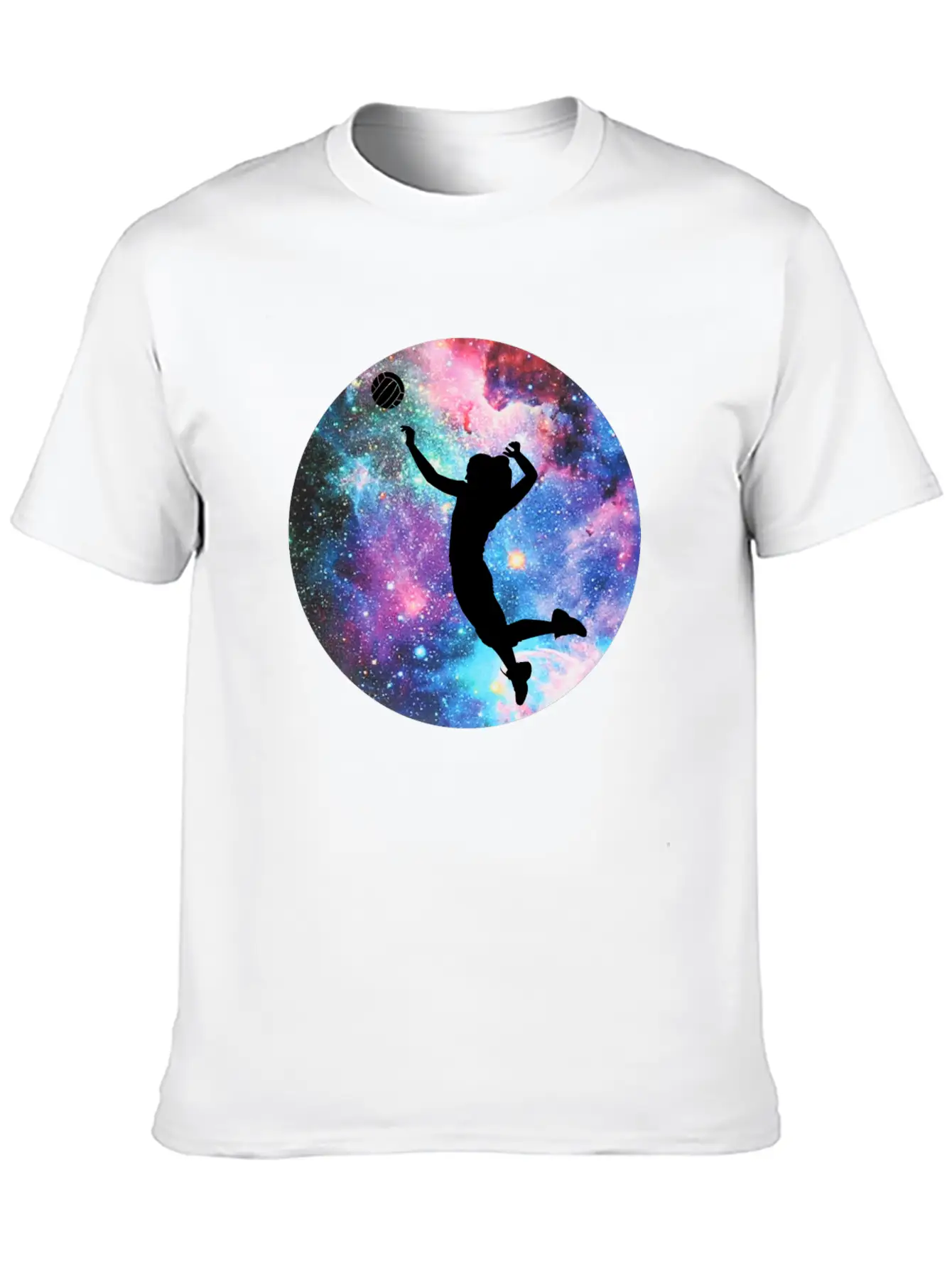 Volleyball Galaxy Girl Unisex Casual T-Shirt – Clean Design For Daily Comfort
