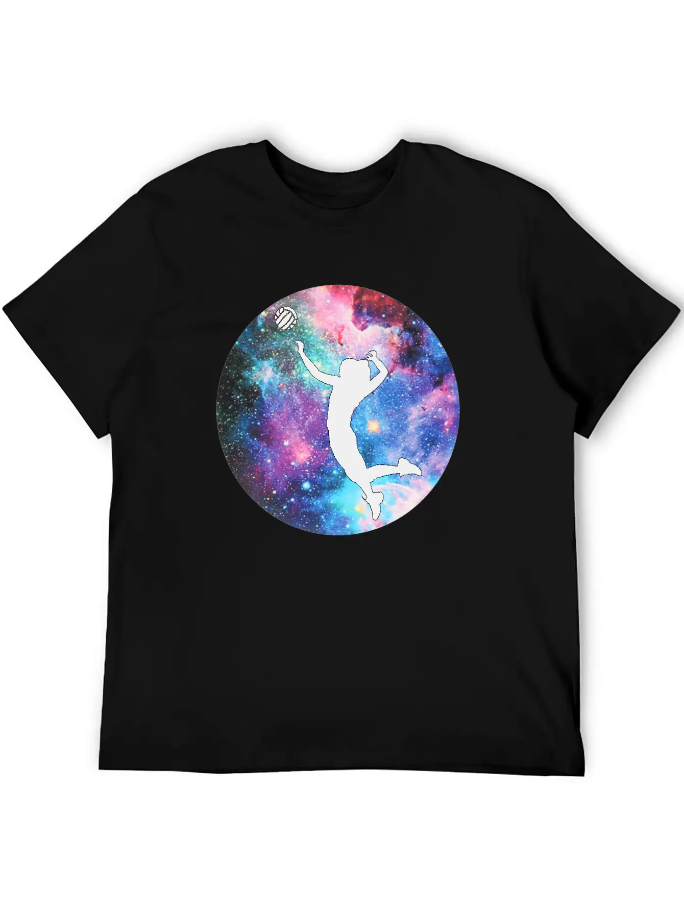 Volleyball Galaxy Girl Unisex Casual T-Shirt – Clean Design For Daily Comfort