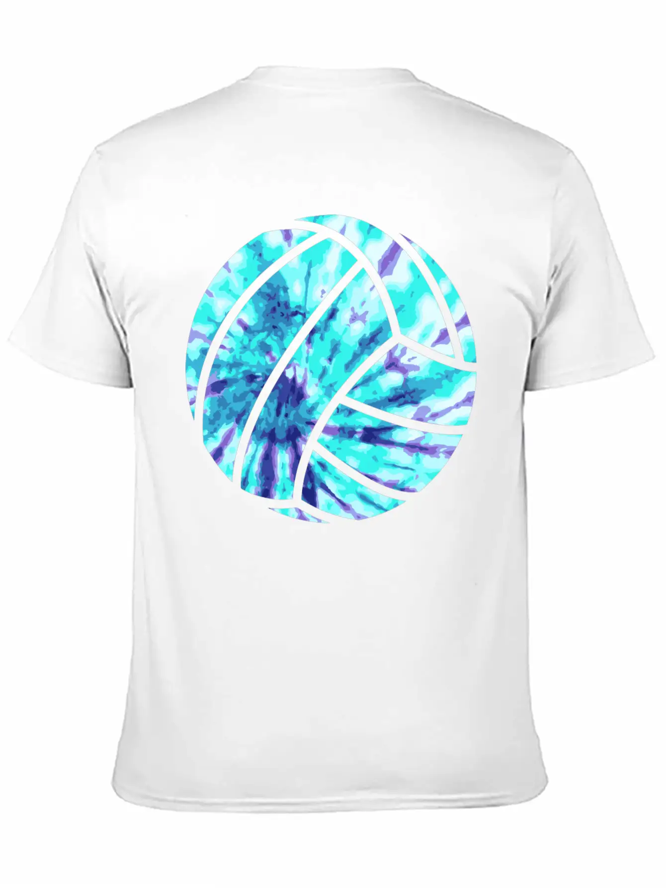 Volleyball Tie Dye Look Blue Purple Great For Boys Essential Cotton Tee For Daily Outfits – Unisex Style
