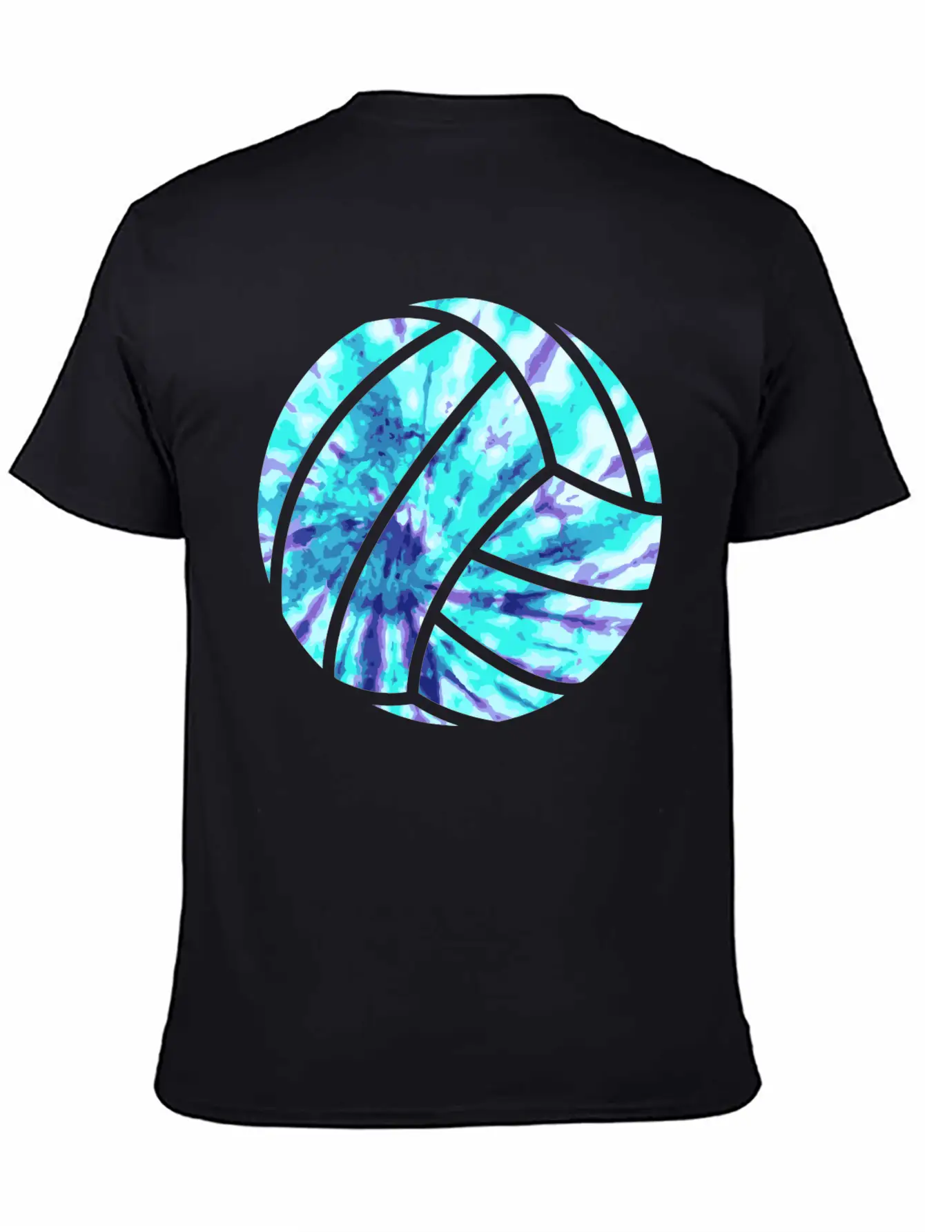 Volleyball Tie Dye Look Blue Purple Great For Boys Essential Cotton Tee For Daily Outfits – Unisex Style