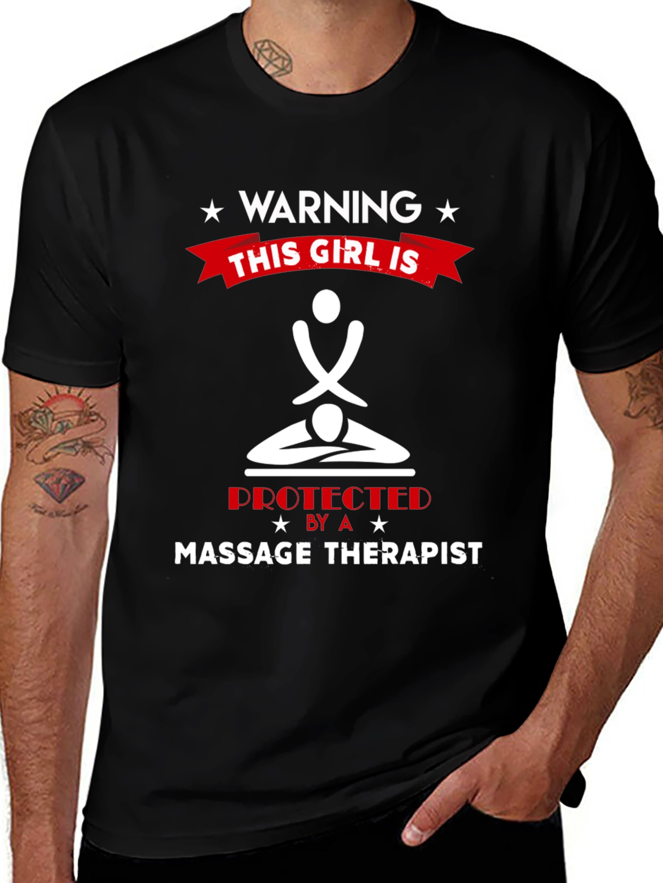 Warning: Protected by a Massage Therapist T-Shirt
