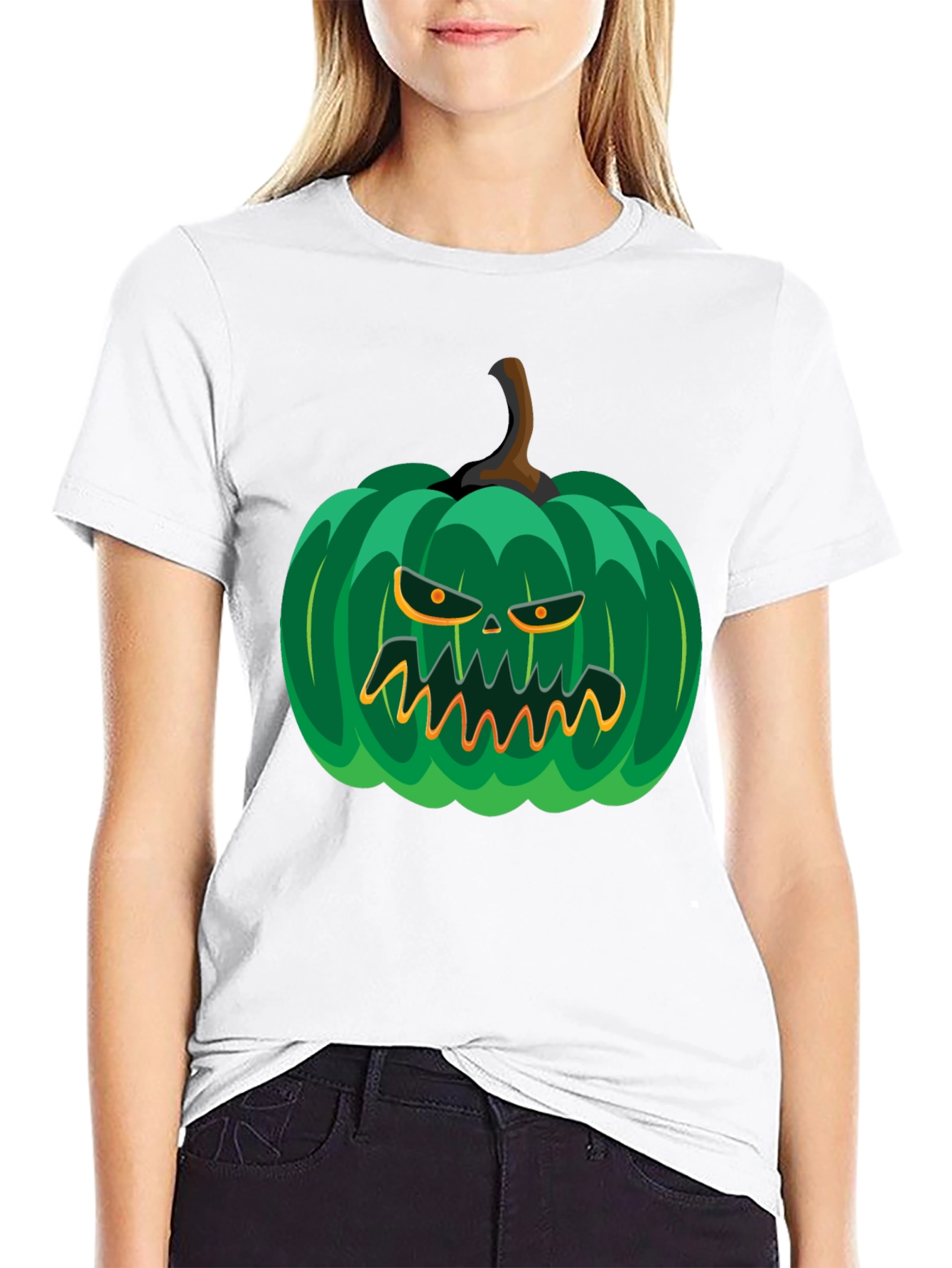 Spooky Green Pumpkin Graphic Tee