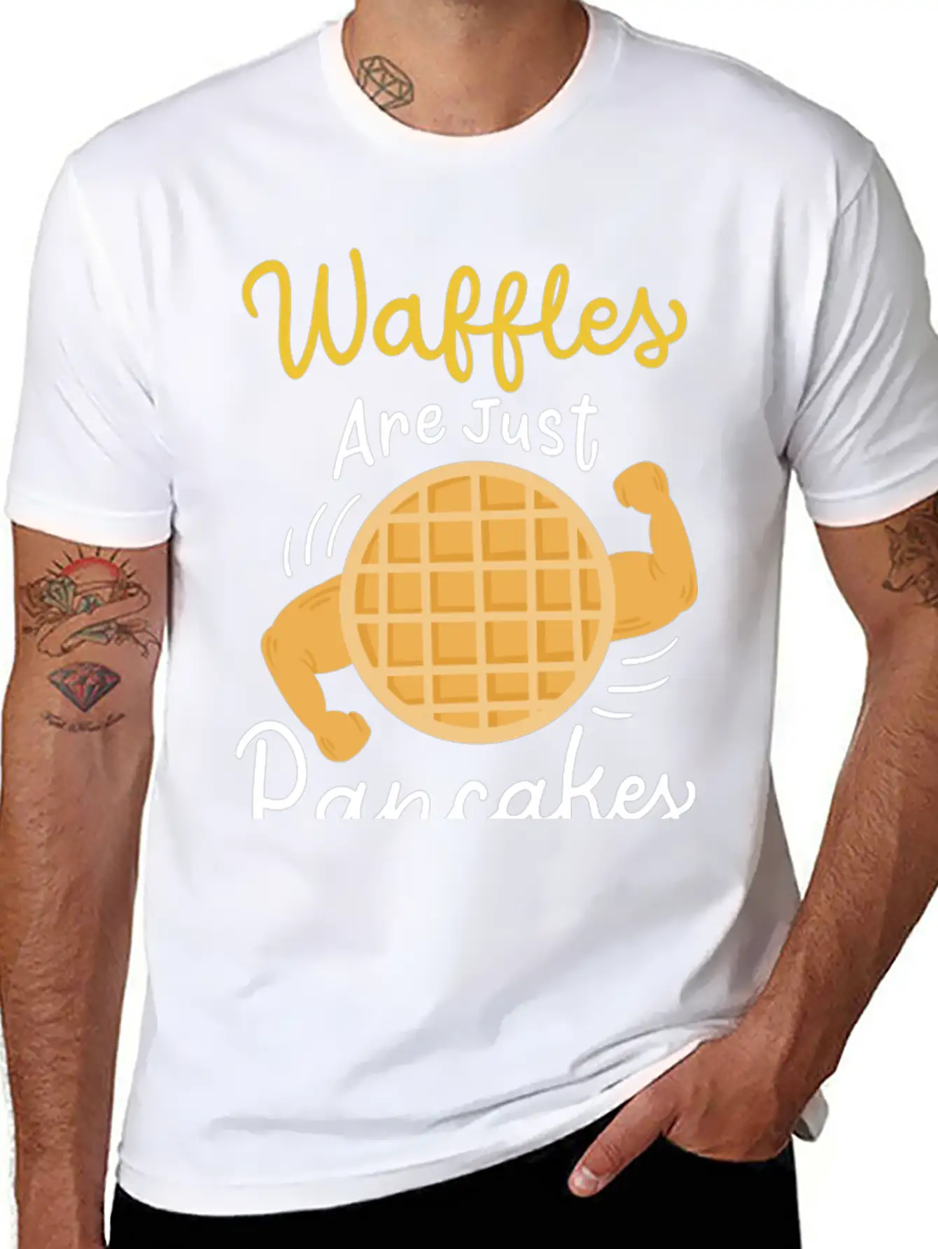 Waffle Pancake Workout Unisex Casual T-Shirt – Clean Design For Daily Comfort