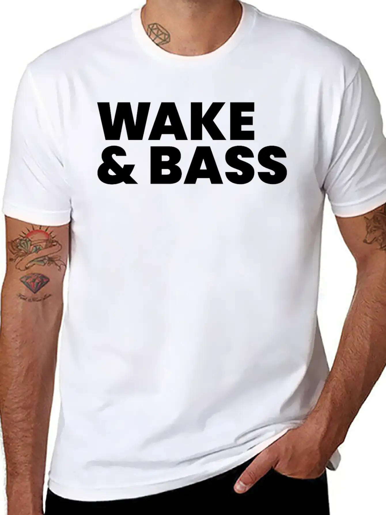 Wake And Bass Techno Quote Soft Cotton Short Sleeve Tee – Unisex Wardrobe Staple