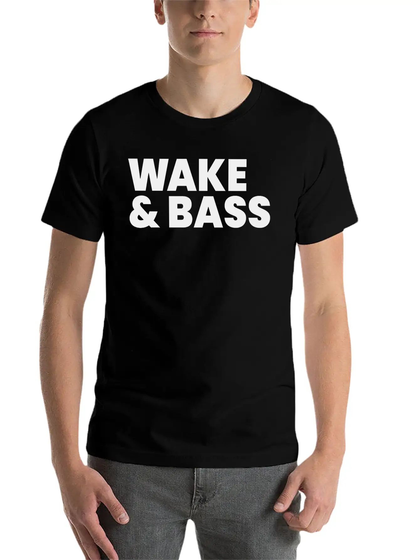 Wake And Bass Techno Quote Soft Cotton Short Sleeve Tee – Unisex Wardrobe Staple